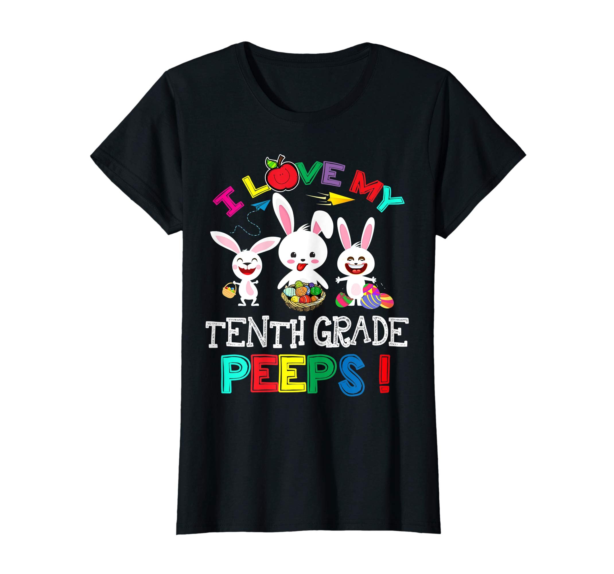 I Love My Tenth Grade Peeps Bunnies Easter Teacher T Shirt