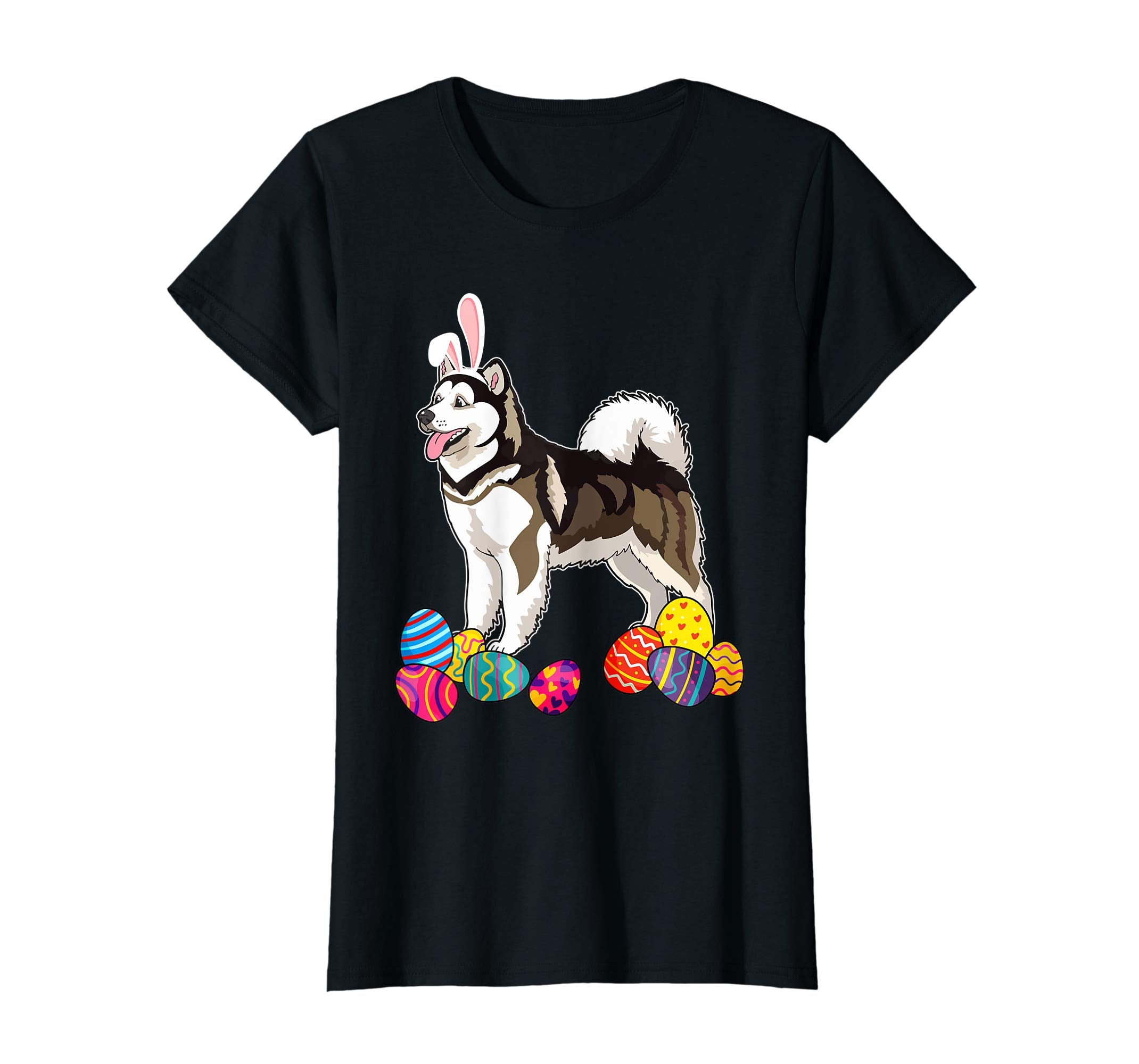 Alaskan Malamute Bunny Ear With Egg Easter Easter Day Shirt