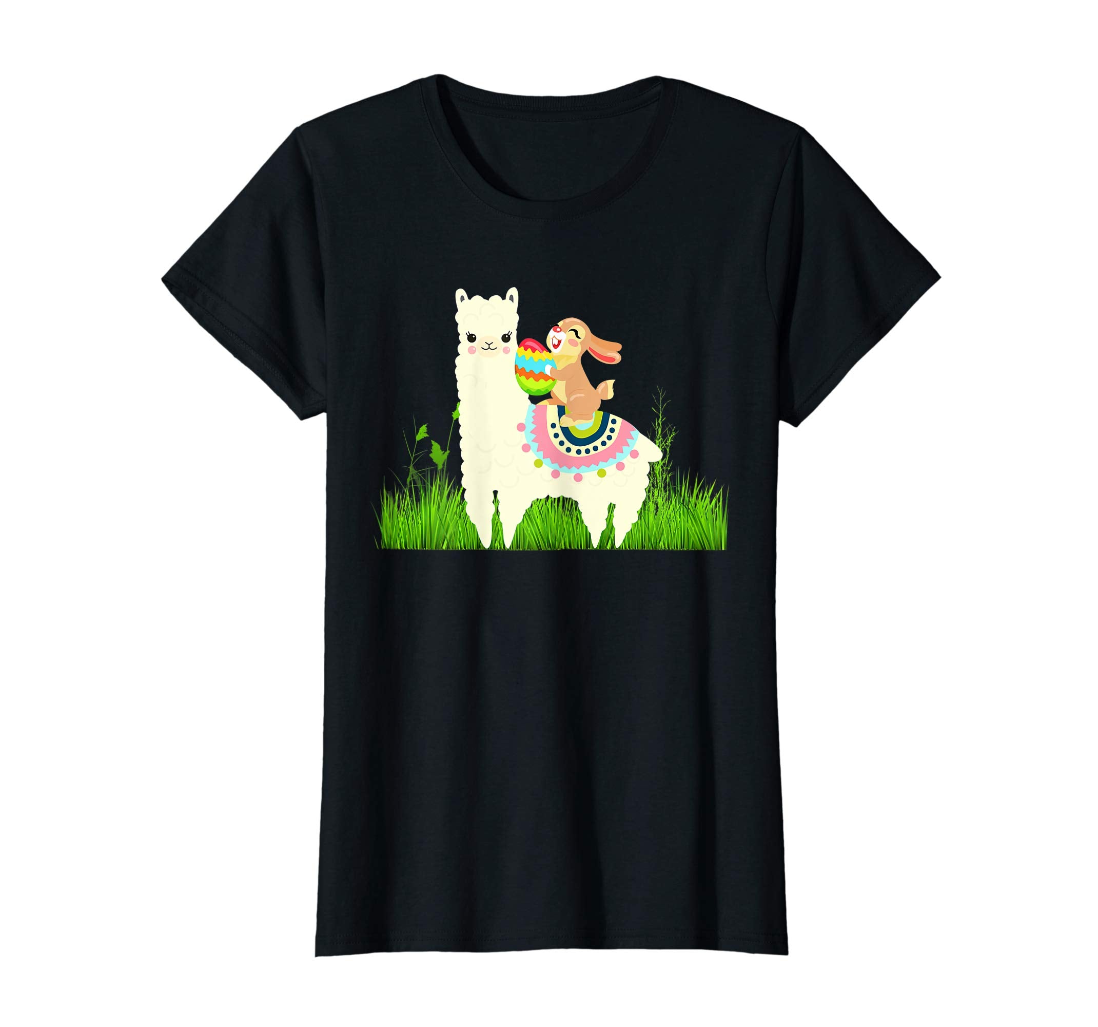 Cute Bunny riding Llama with Eggs Easter T shirt