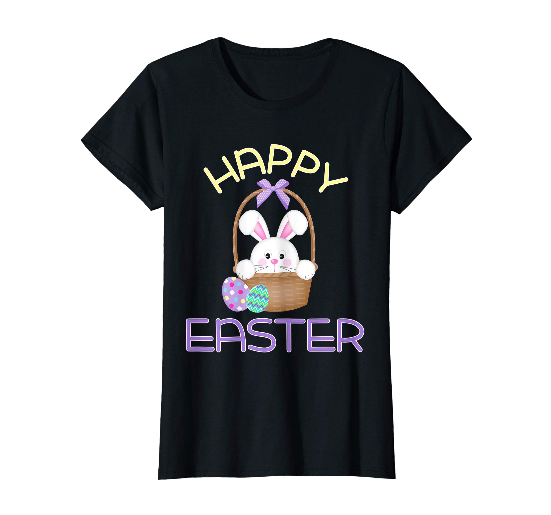 Happy Easter Shirt Bunny in Basket &amp; Eggs Easter Gift