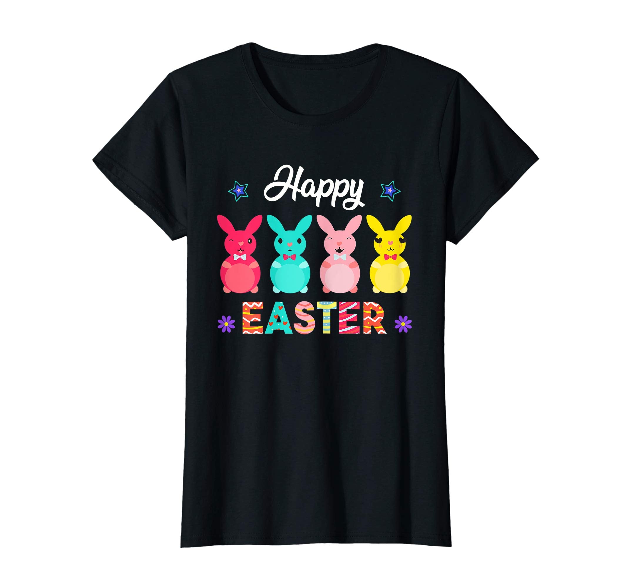 Happy Easter Real Bunny T Shirt Colorful Egg Hunt