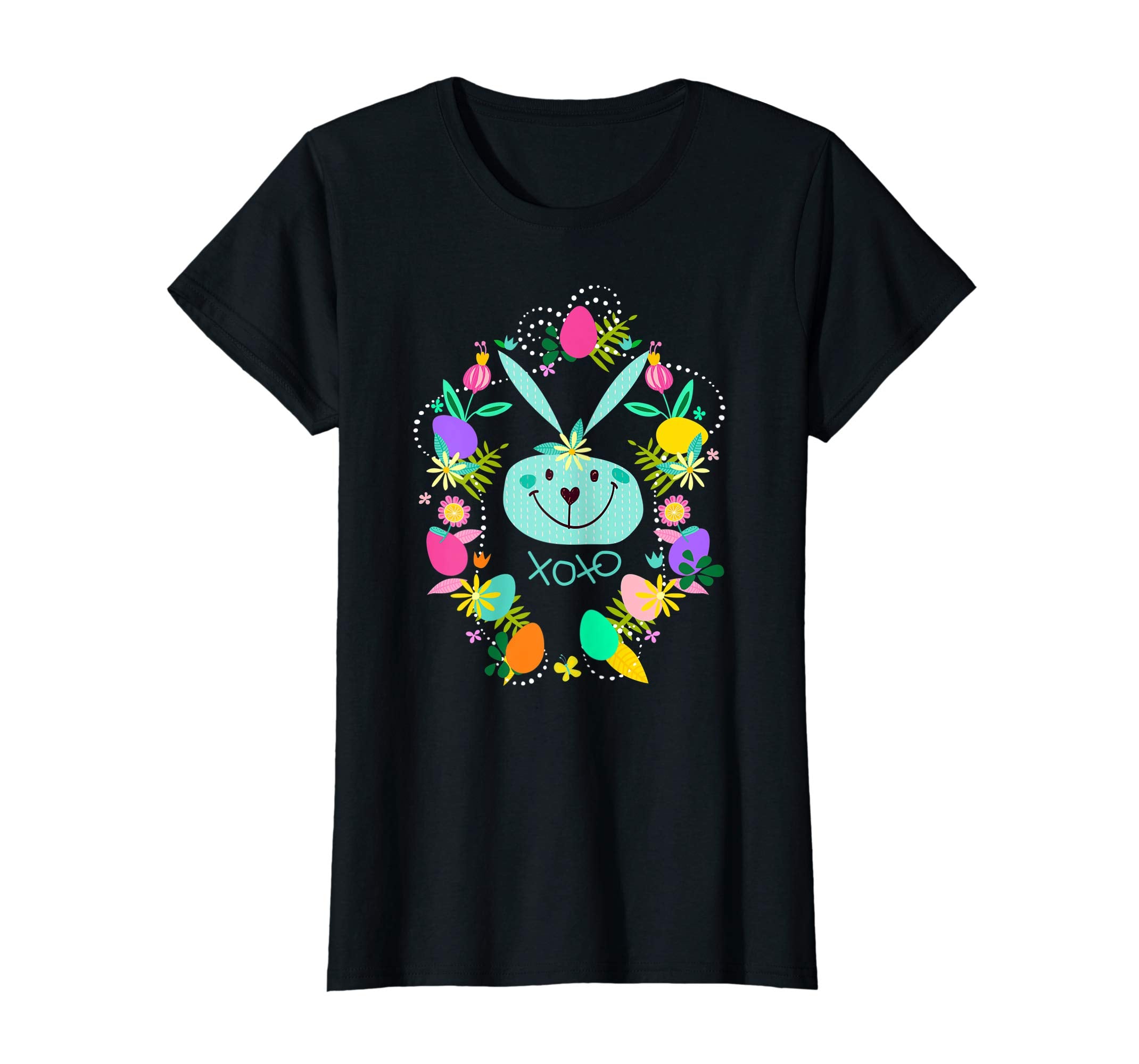Cute Easter T-Shirt Bunny Flowers for Women and Girls