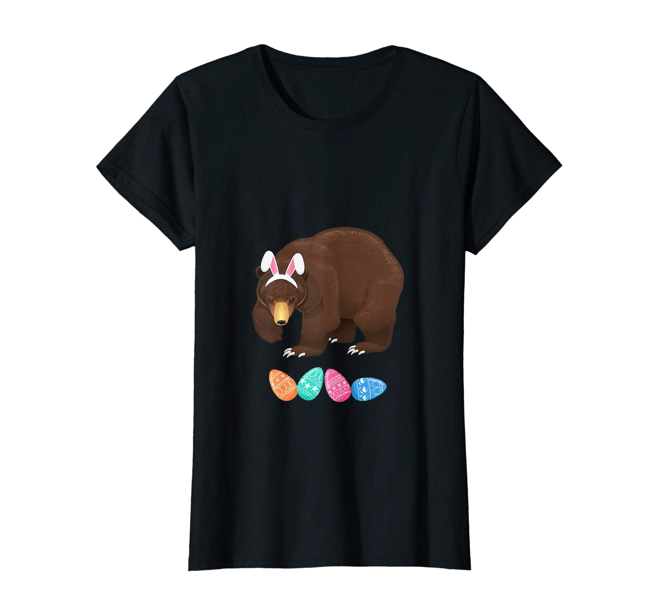 Funny Easter Bear With Bunny Ears And Eggs T Shirt