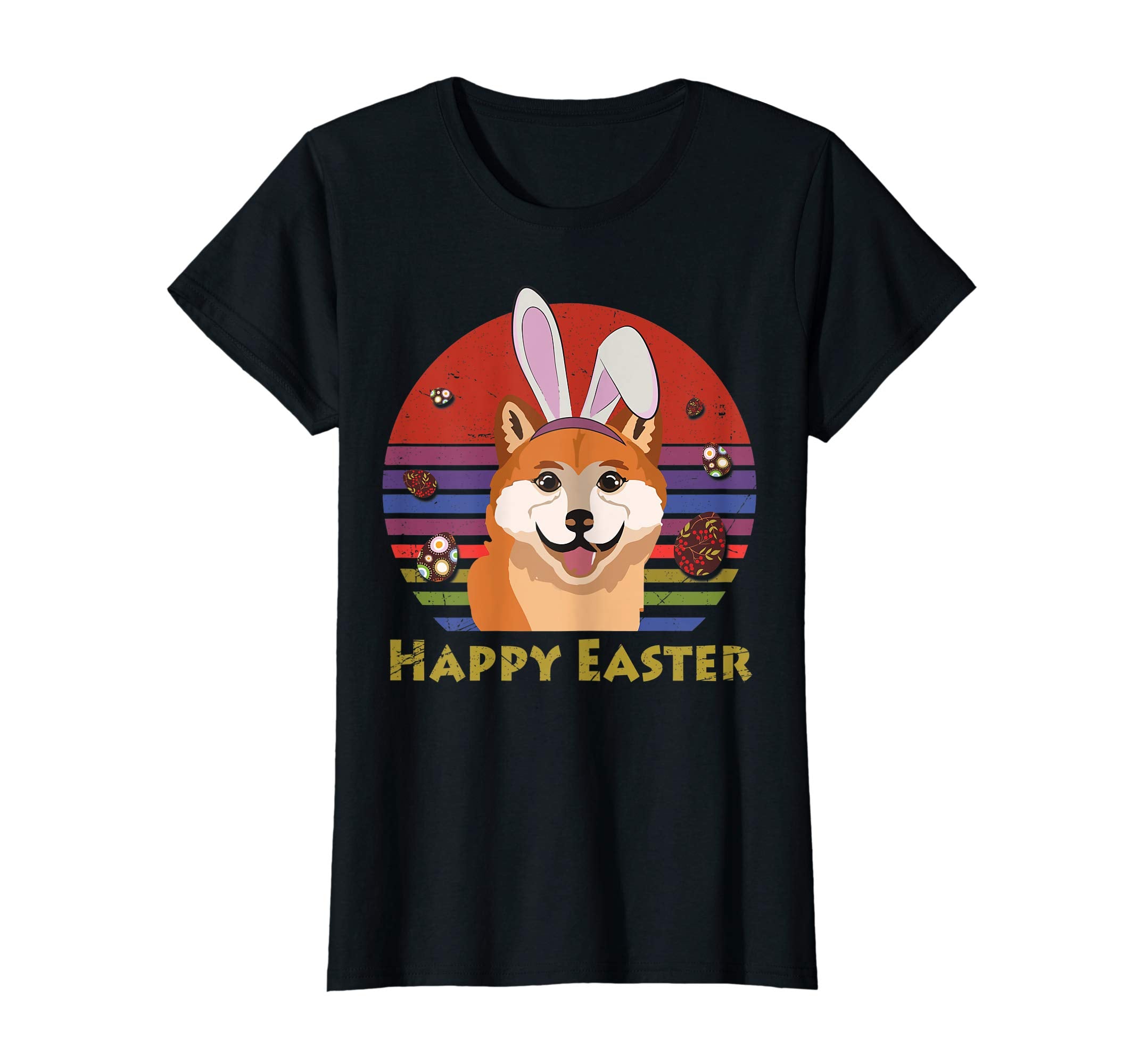 Shiba Inu With Bunny Headband Happy Easter Tshirt Gifts