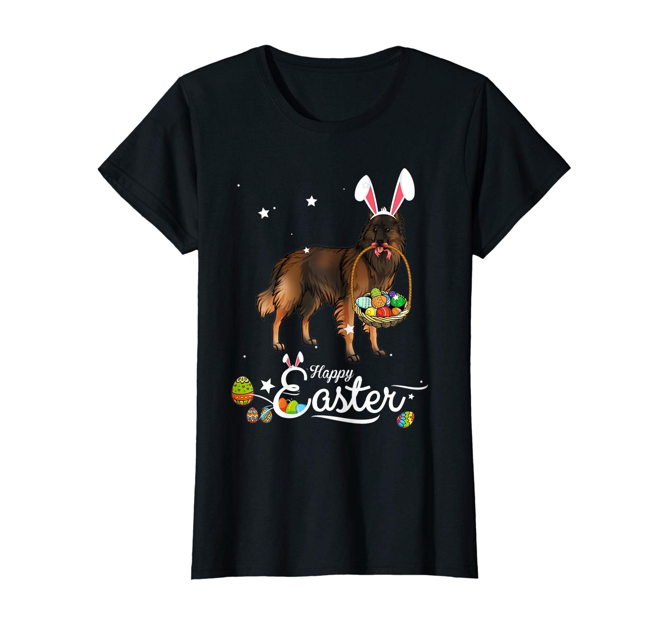 Belgian Tervuren Dog With Bunny Hat Easter Costume T Shirt