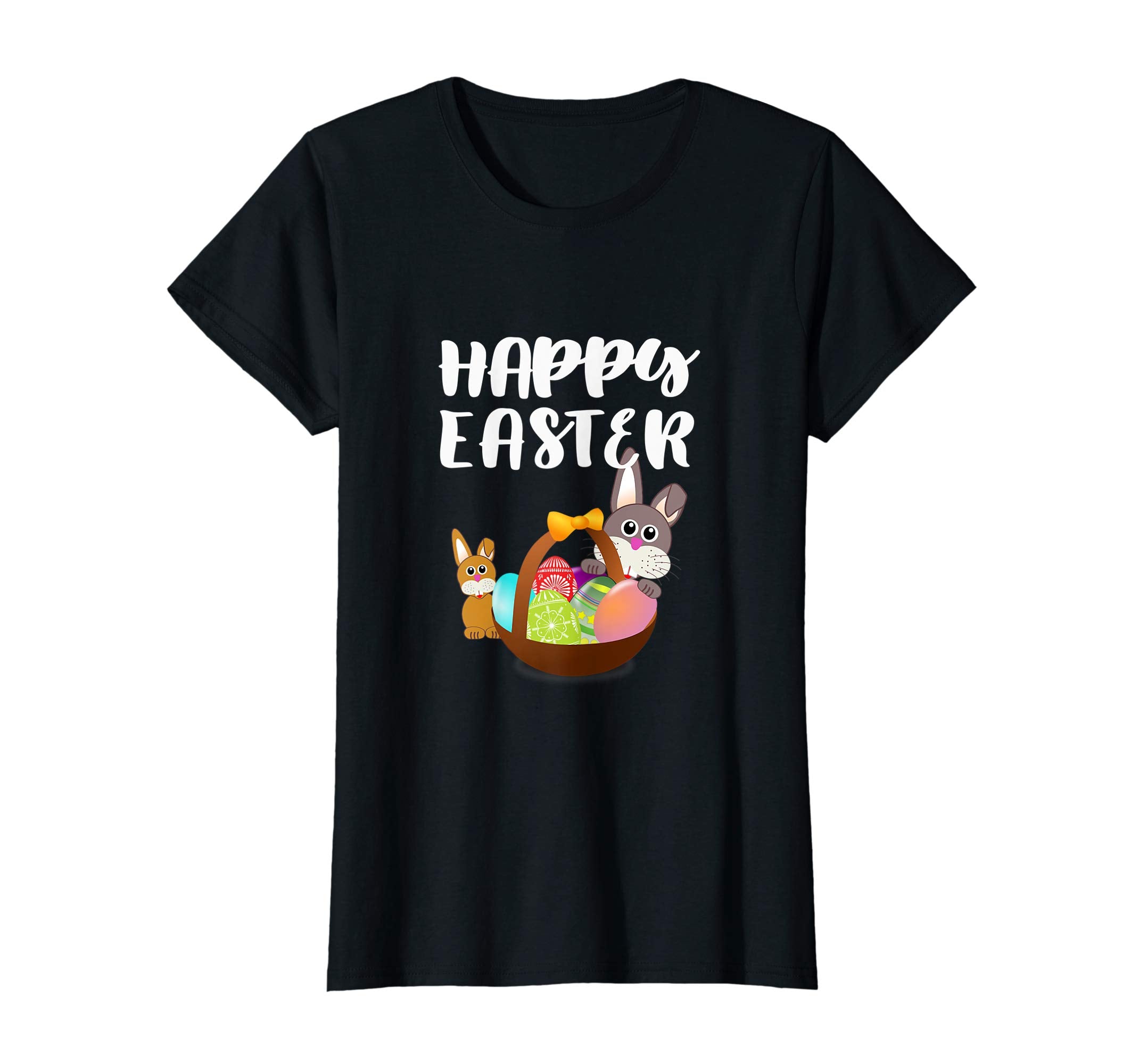 Happy Easter Bunny Tee Shirt With Easter Eggs Tee