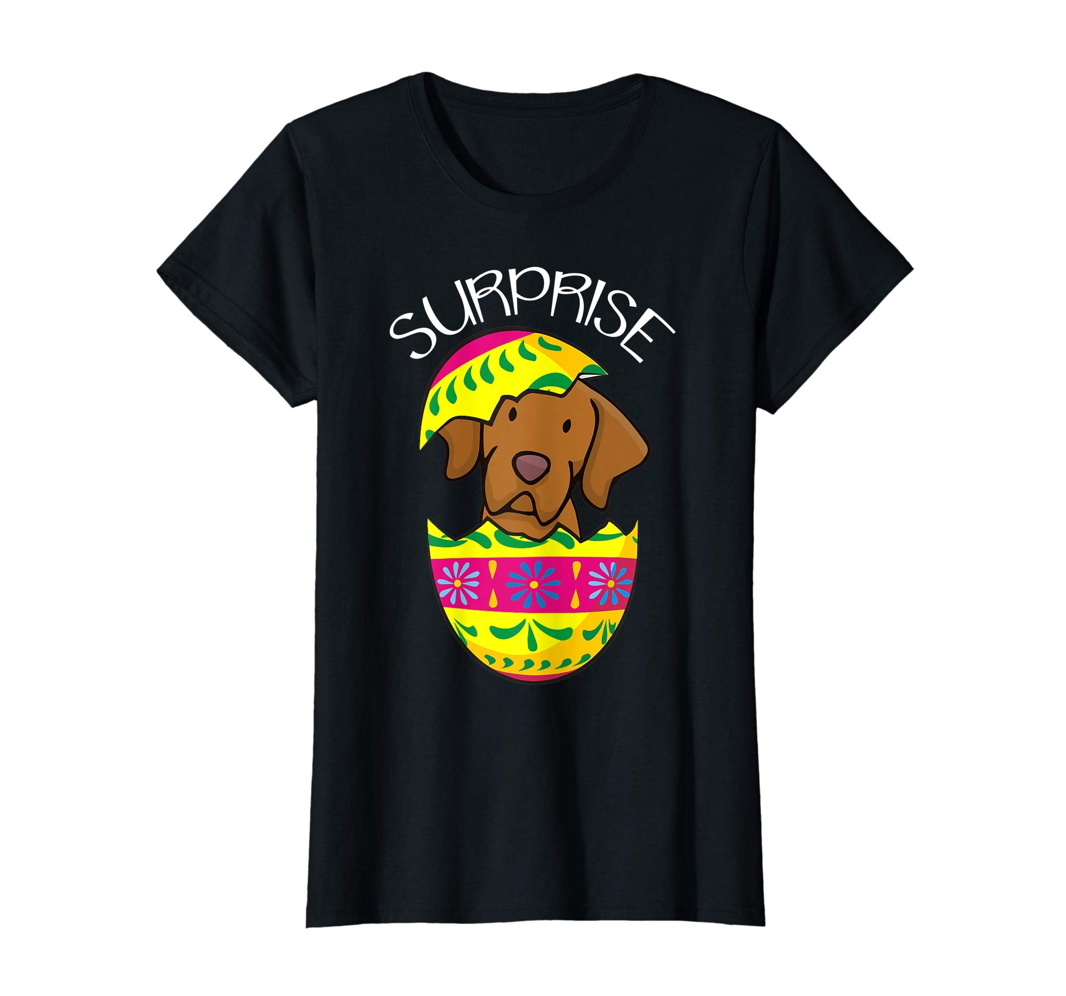 Funny Cute Puppy Vizsla Hatches Easter Egg Easter T-Shirt