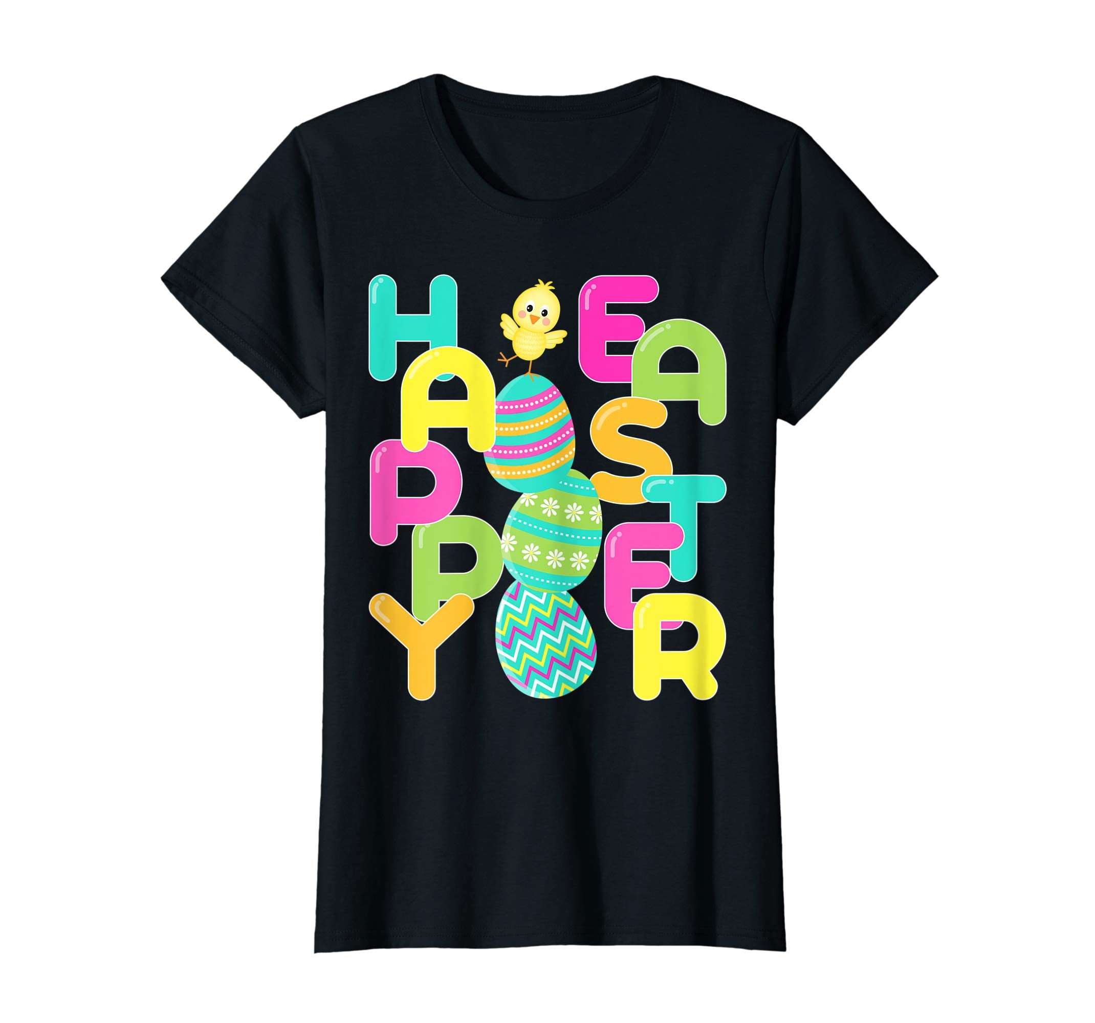 Happy Easter Shirt Colorful Eggs &amp; Chick Easter Gift