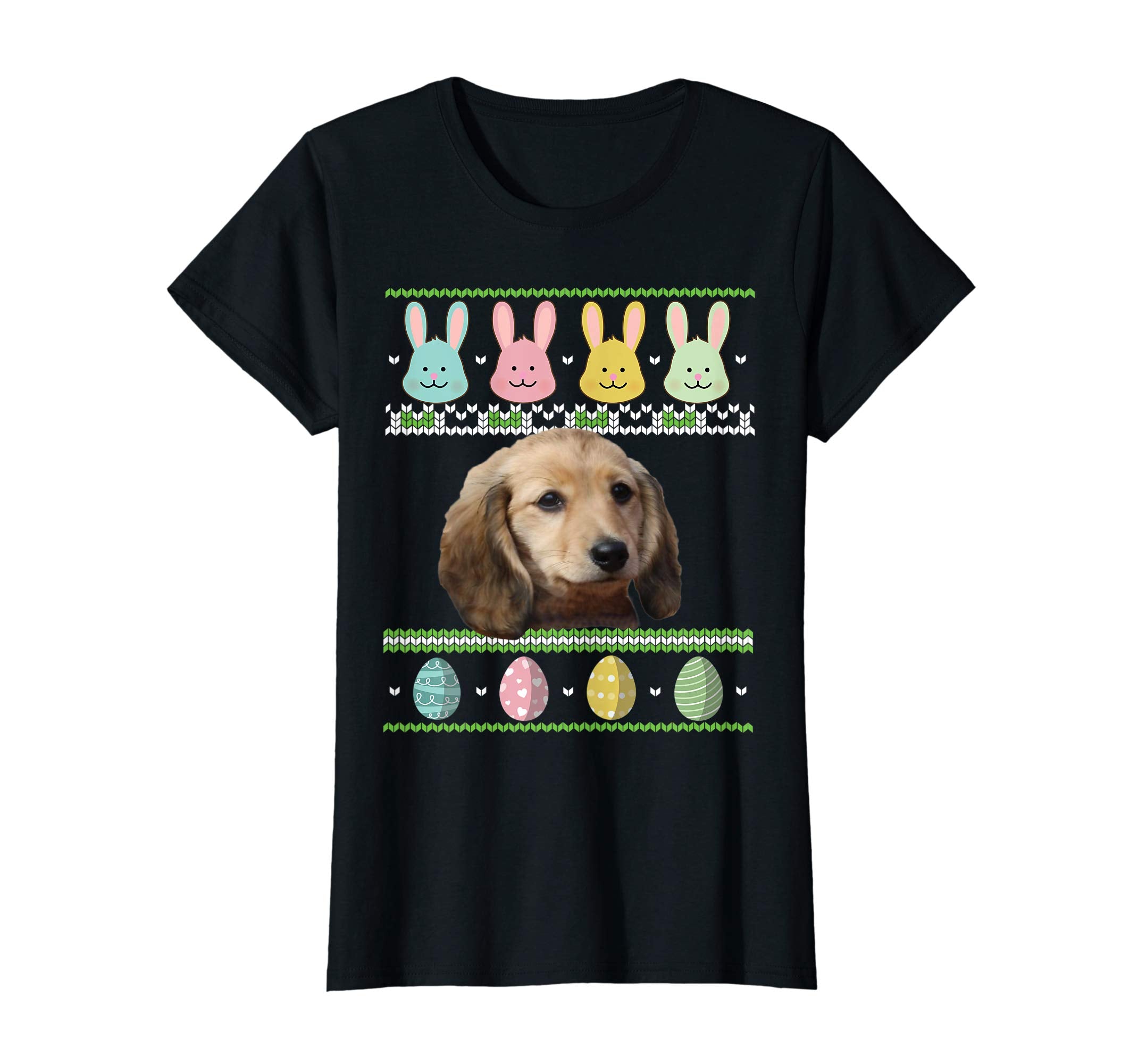 Dachshund Dog Bunnies &amp; Easter Eggs Ugly Sweater Happy Shirt
