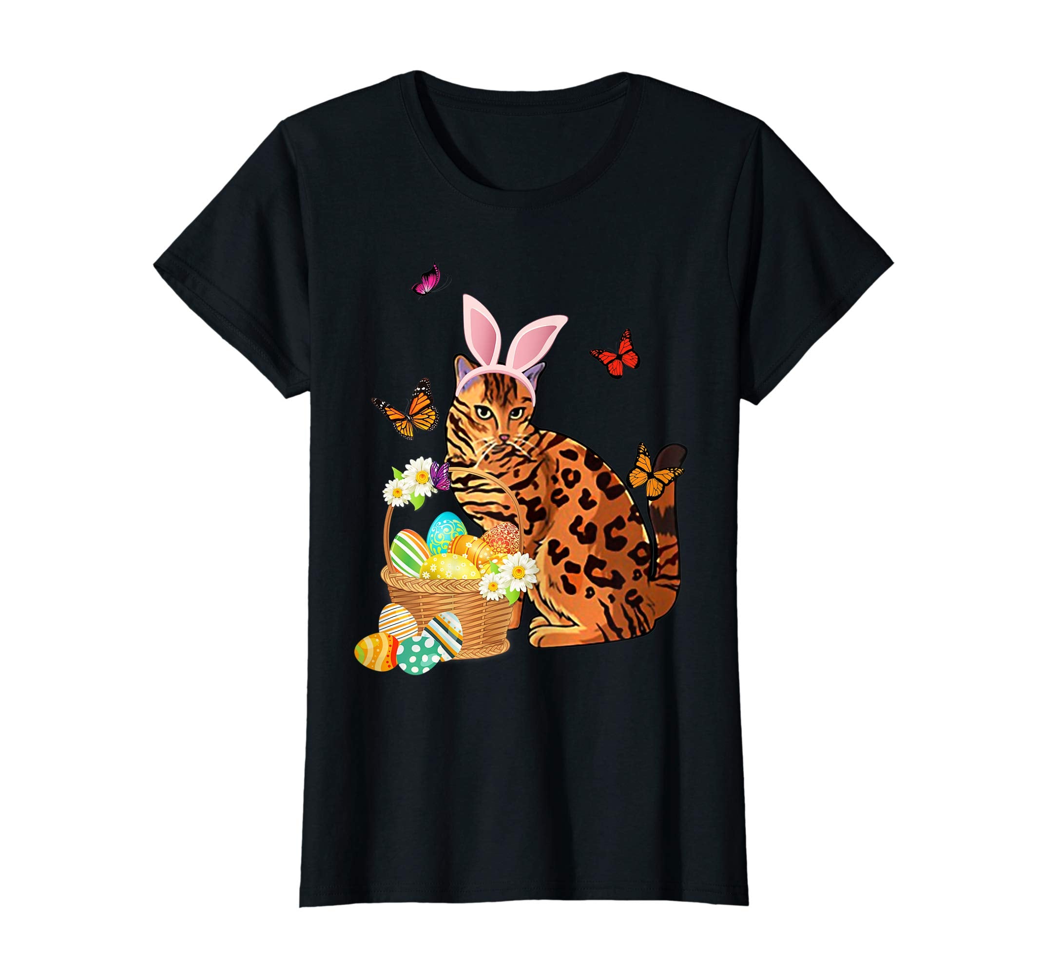 Bengal Cat Bunny Hat Rabbit Easter Eggs Shirt