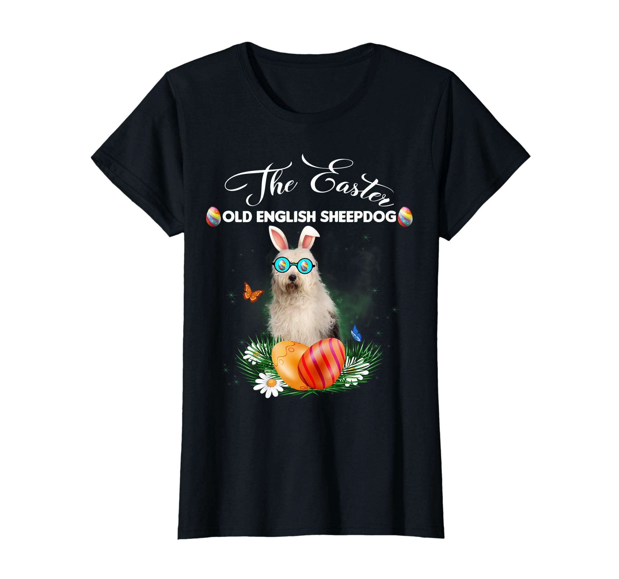 Old English Sheepdog Bunny Easter Day Dog Gifts T-Shirt