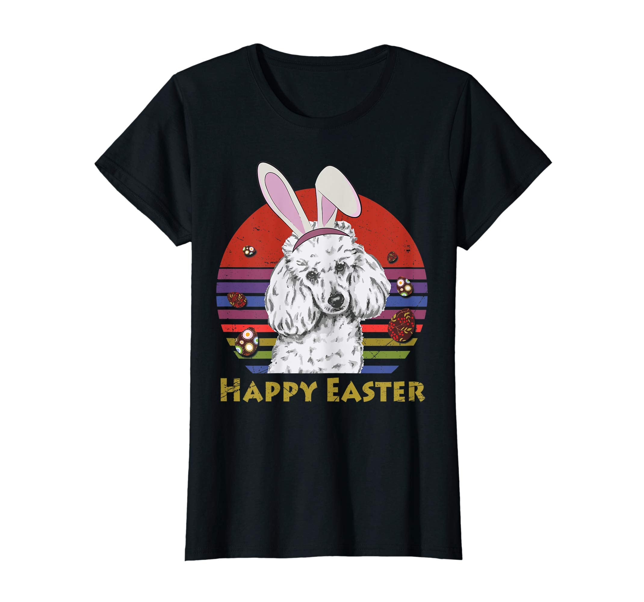 Poodle With Bunny Headband Happy Easter Tshirt Easter Gifts