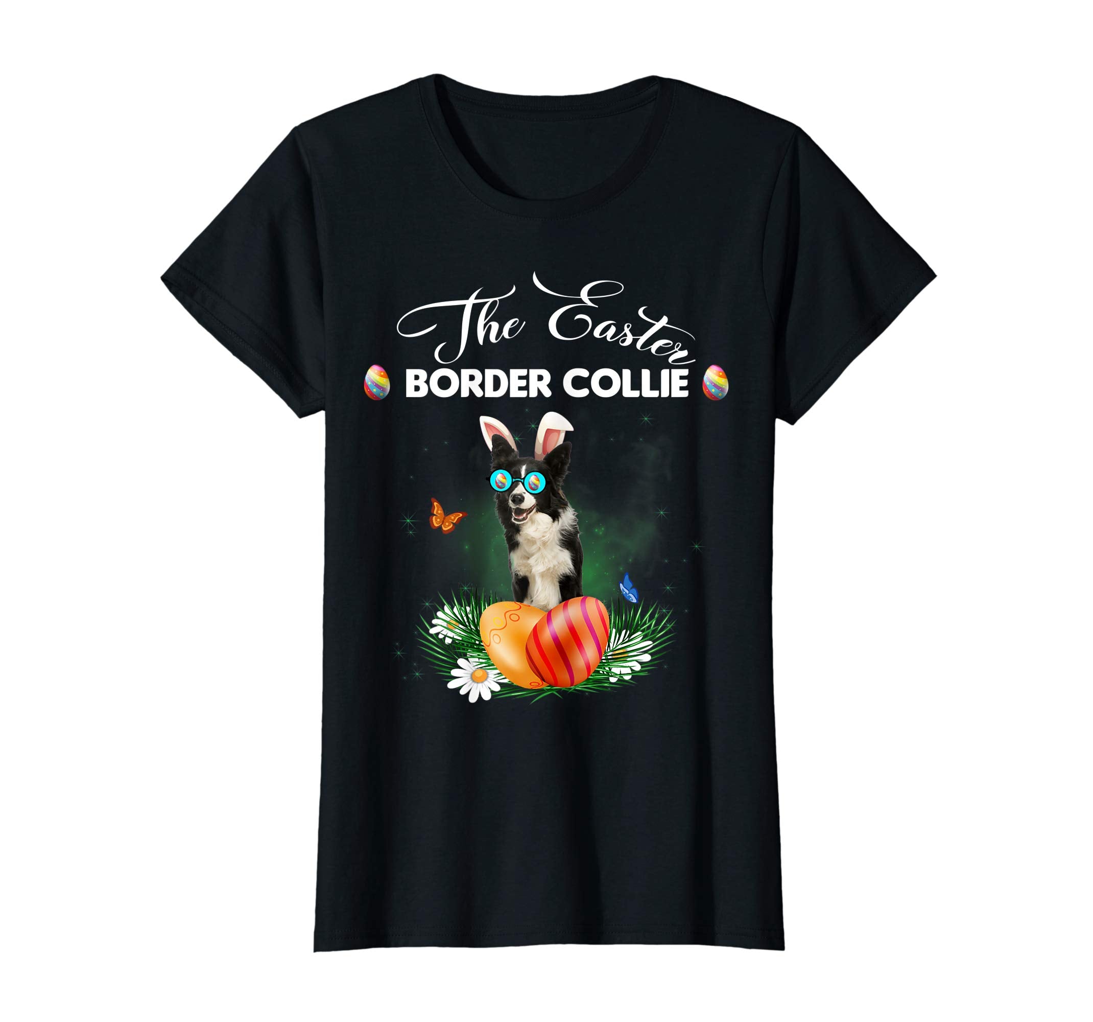 Border Collie Bunny Easter Day Dog Gifts T-Shirt