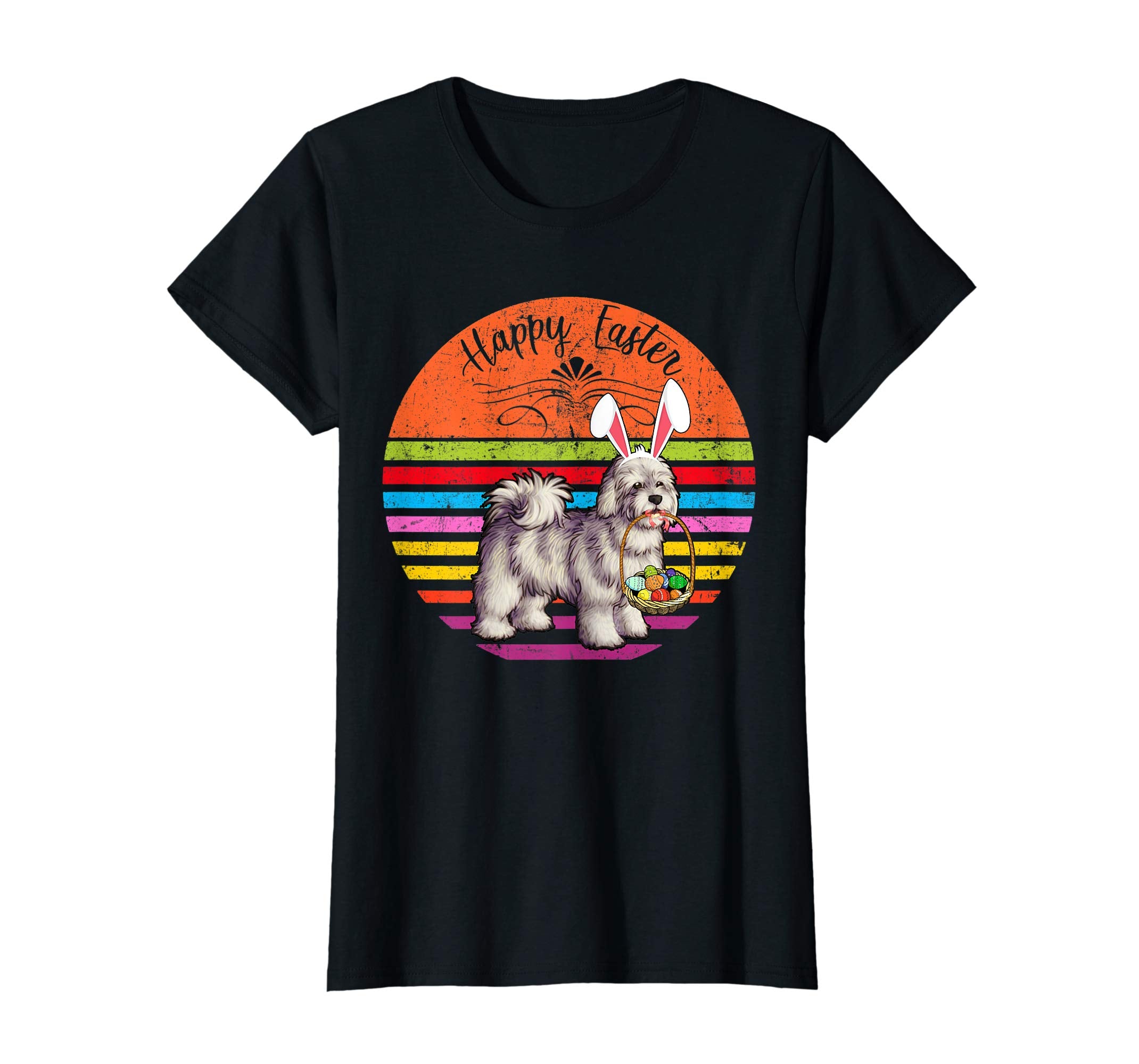 Vintage Coton De Tulear Dog Easter Eggs Basket T Shirt