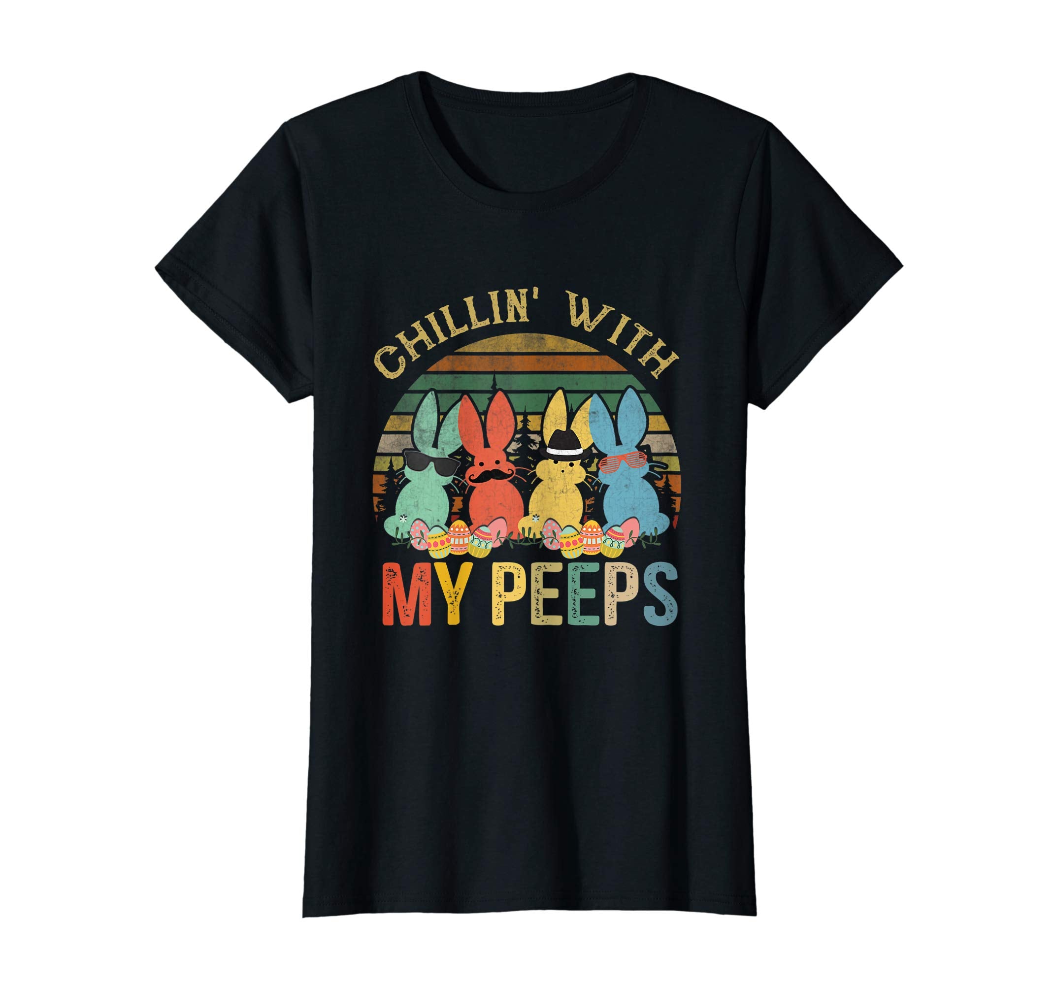 Chillin' With My Peeps Funny Vintage easter T Shirt