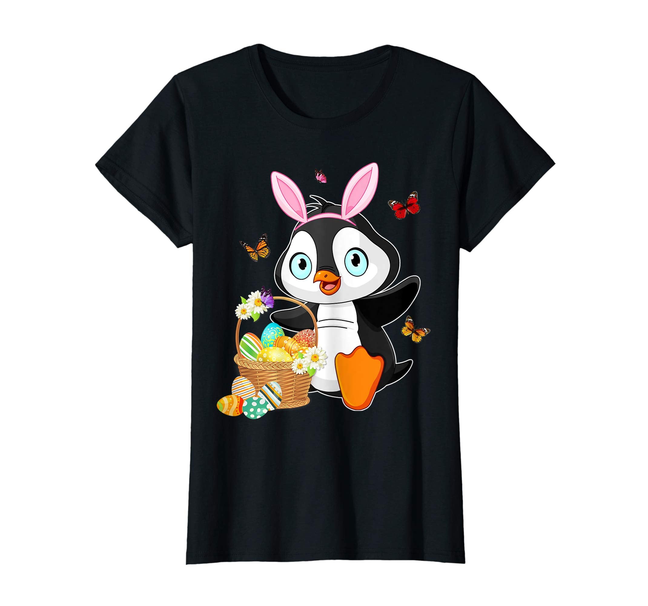Penguin Bunny Hat Rabbit Easter Eggs Shirt Happy Ea