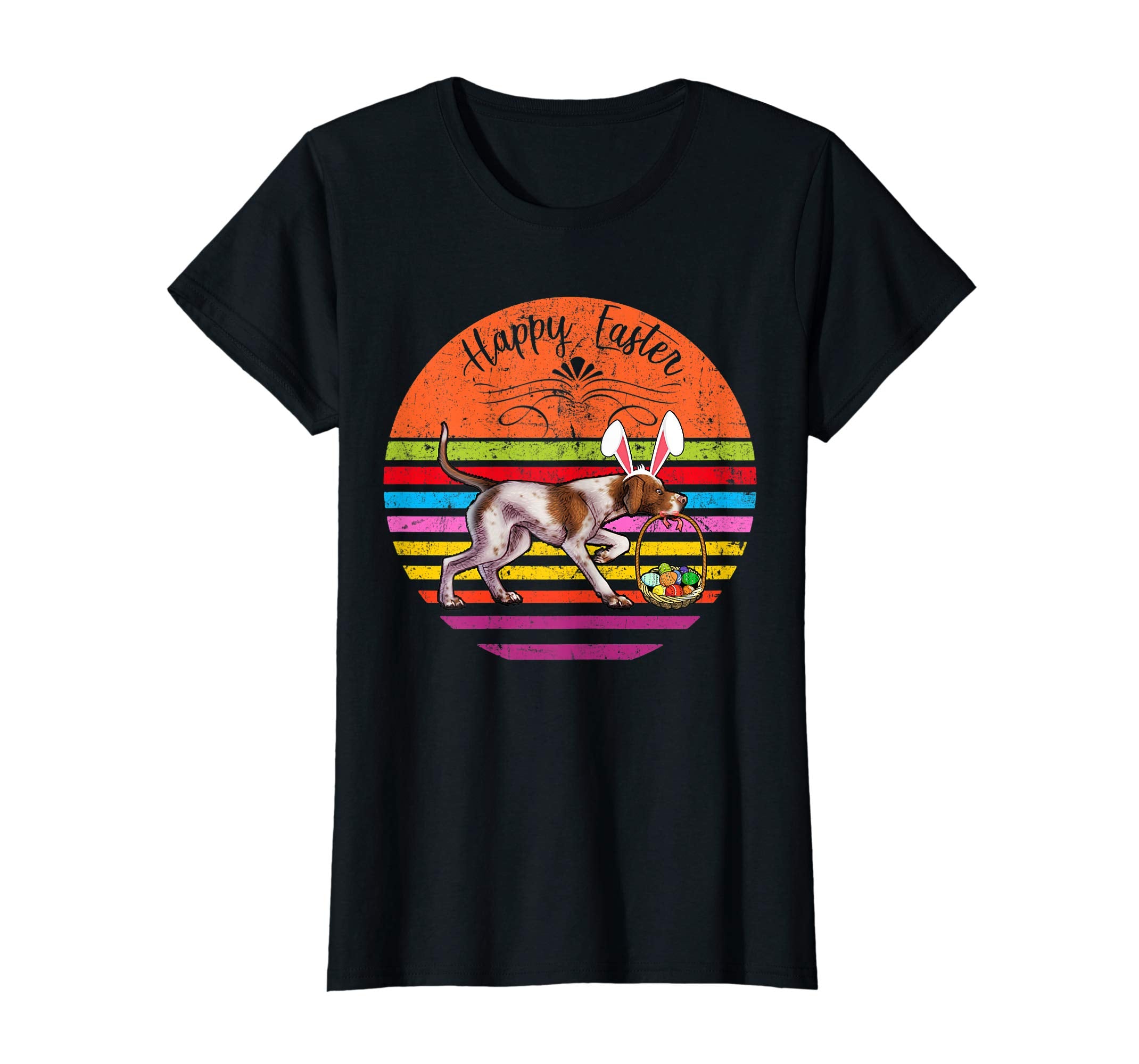 Vintage Pointer Dog Easter Eggs Basket T Shirt