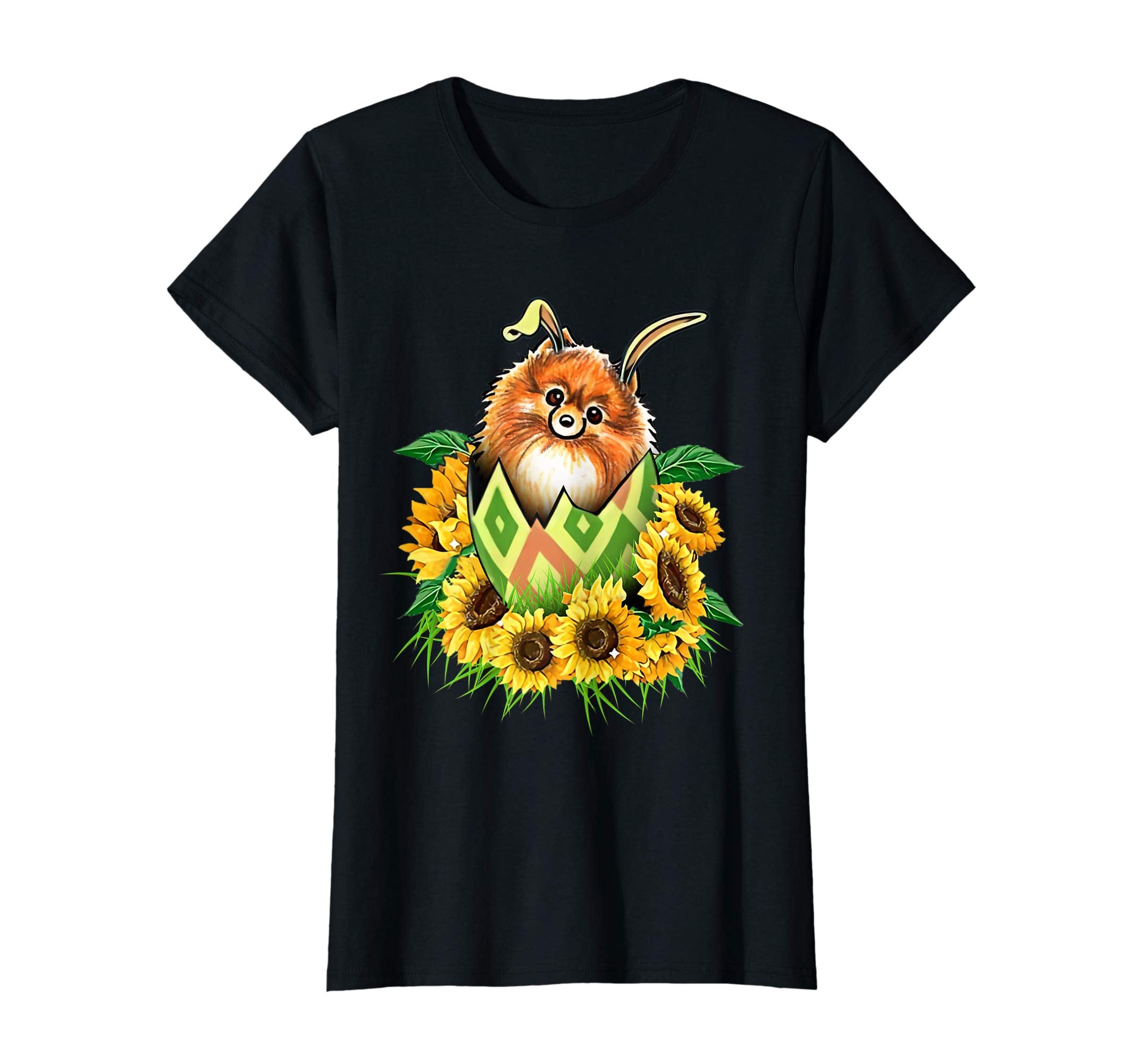 pomeranian sunflower easter shirt