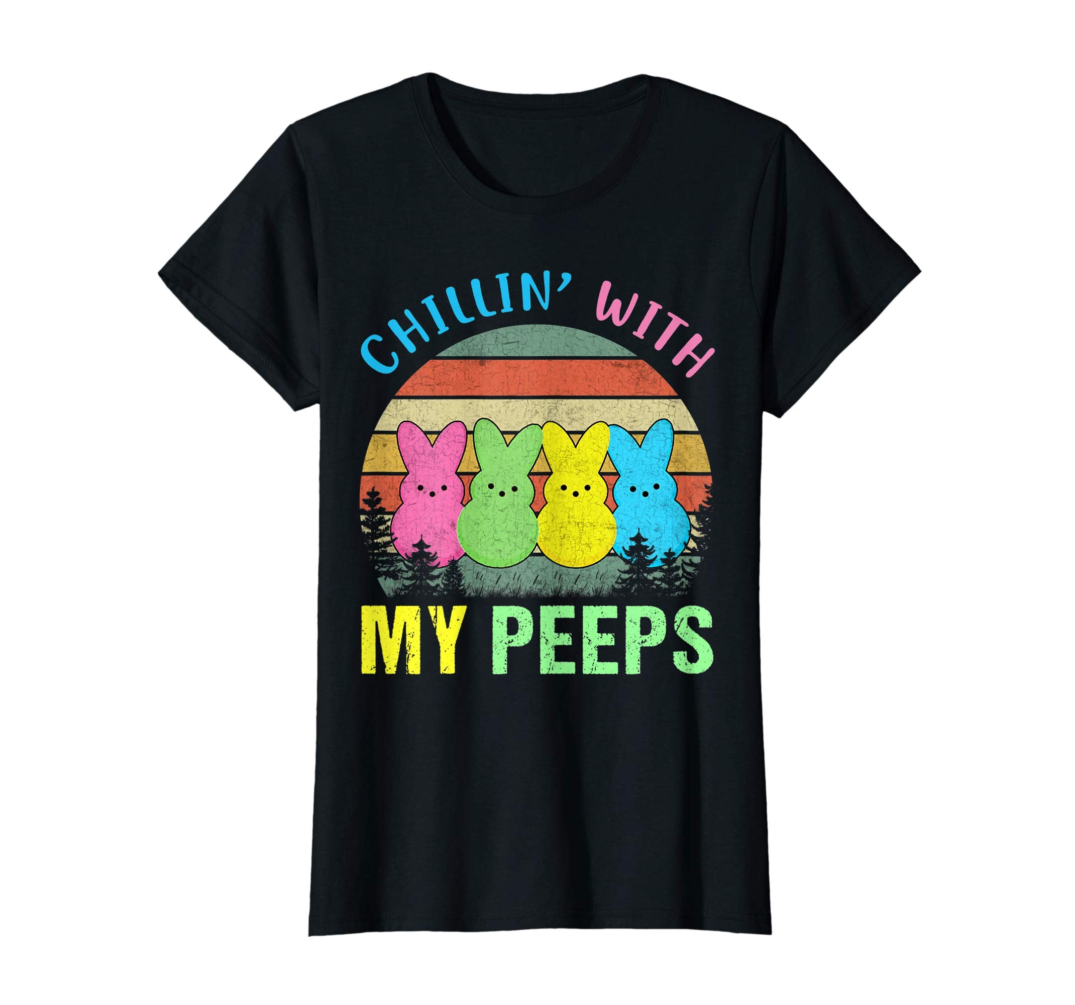 Chillin' With My Peeps Easter Bunny Vintage T-Shirt