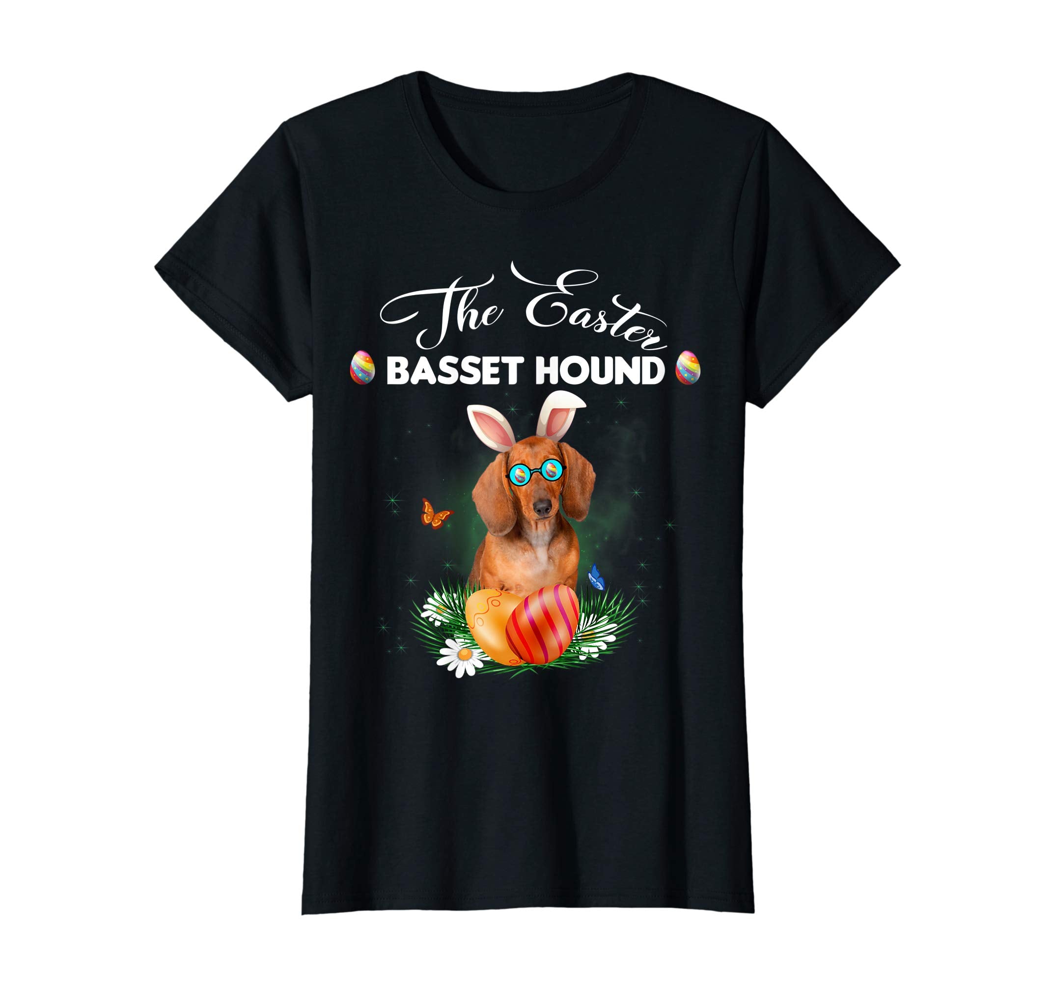 Basset Hound Bunny Easter Day Dog Gifts T-Shirt