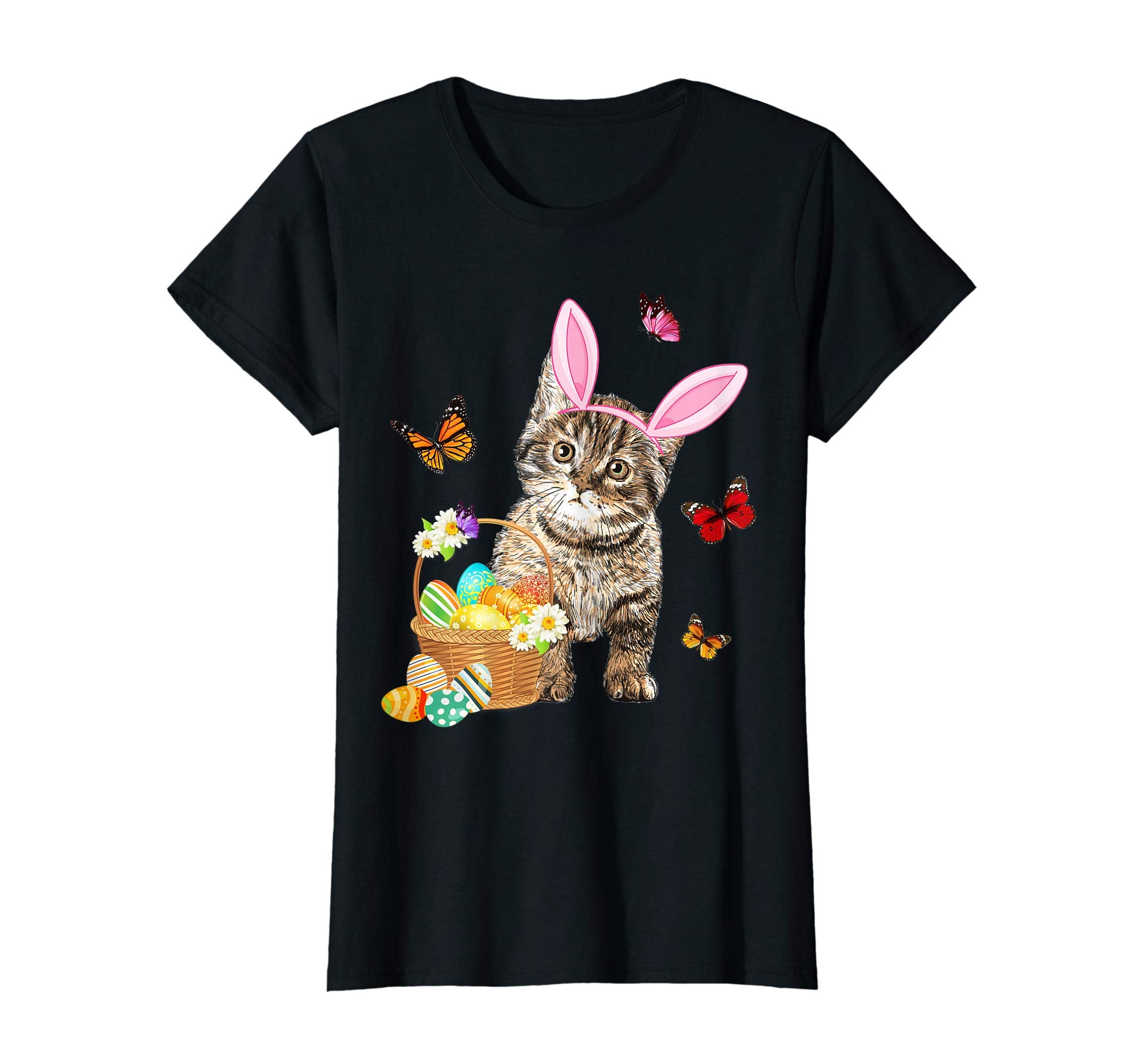 Cat Bunny Hat Rabbit Easter Eggs Shirt Happy Ea