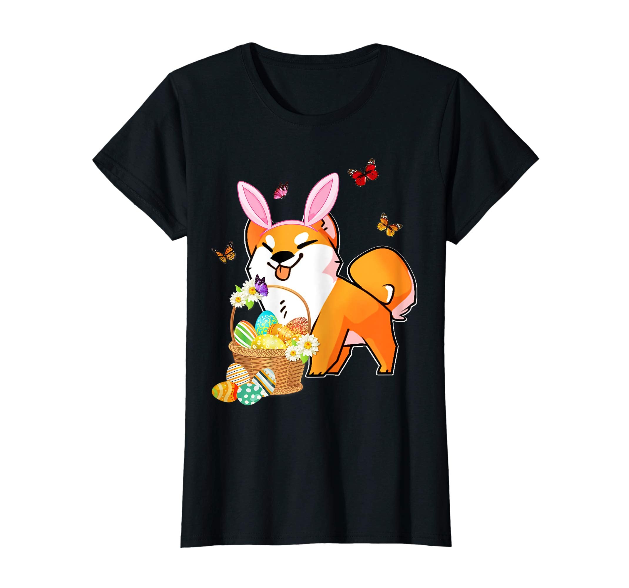 Akita Bunny Hat Rabbit Easter Eggs Shirt Happy Ea