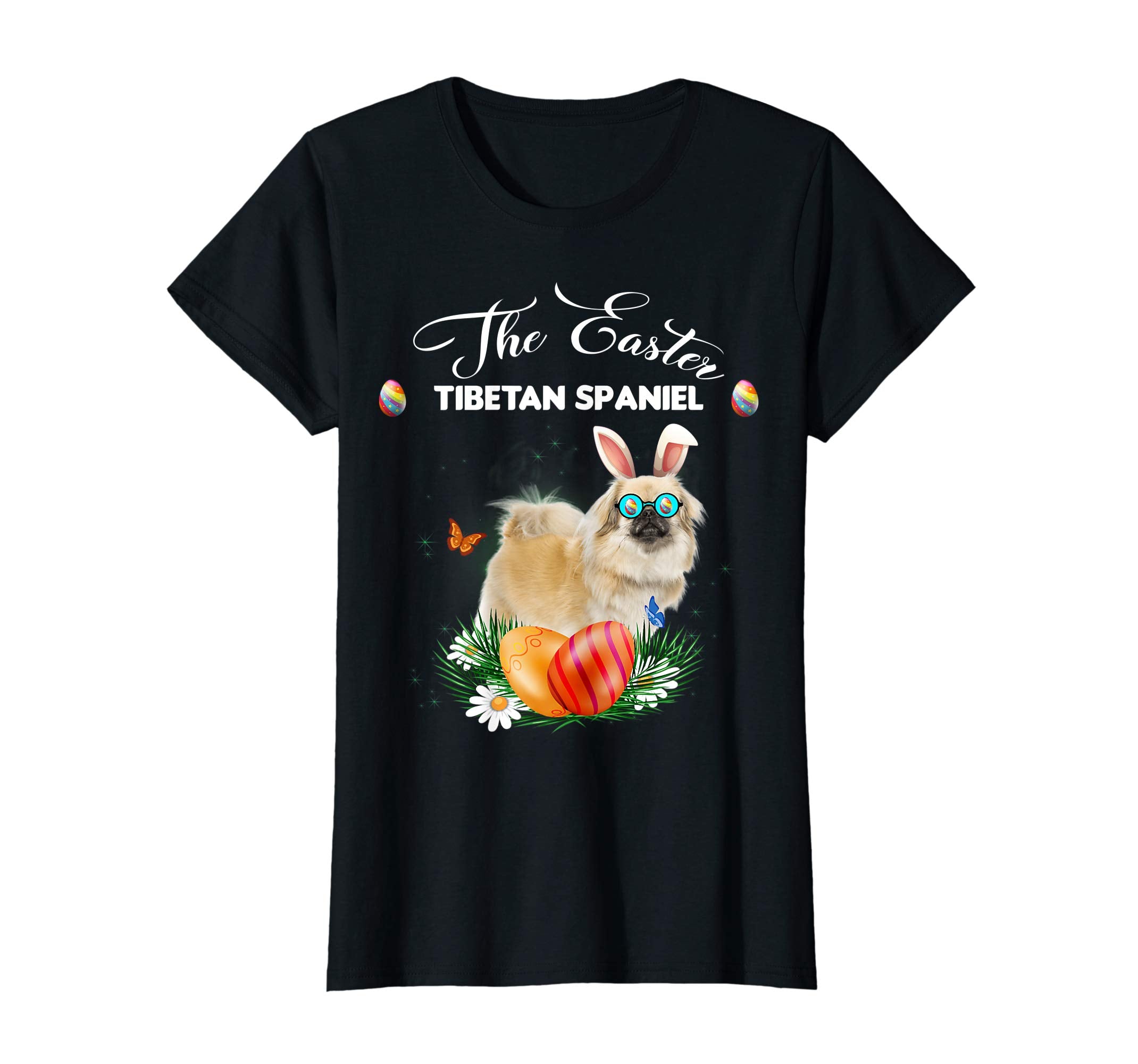 Tibetan Spaniel Bunny Easter Day Dog Gifts T-Shirt