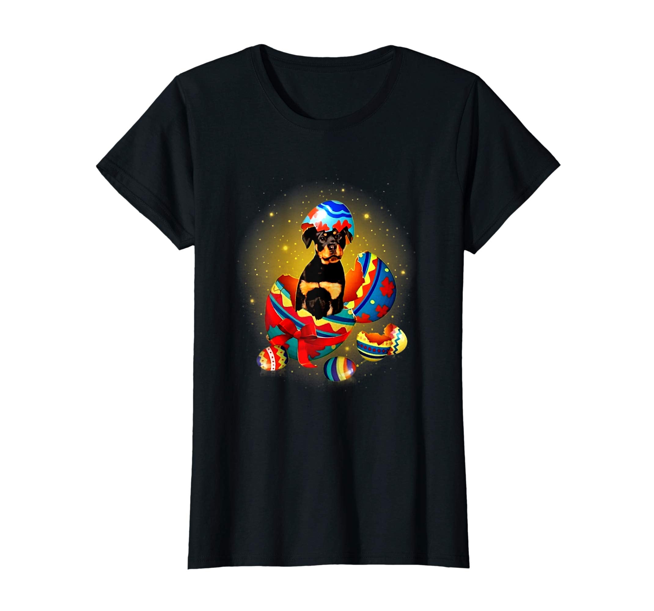 Rottweiler Dog Ear Easter Eggs Shirt Happy Easter Day Gift