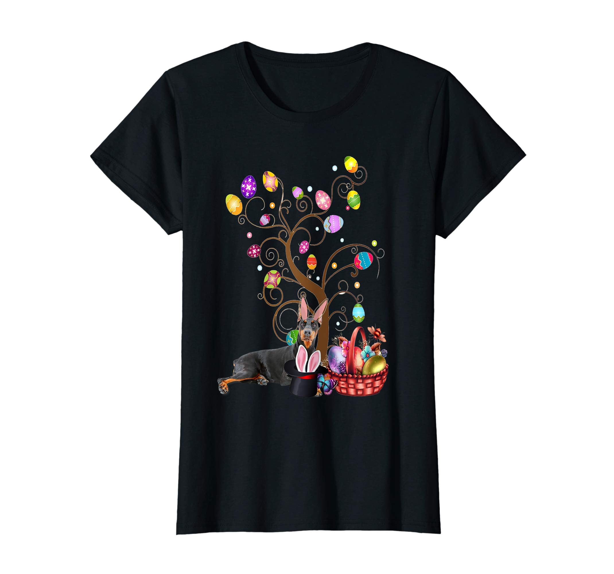 Bunny Doberman Pinscher Easter Day Hunting Egg T-Shirt Gift