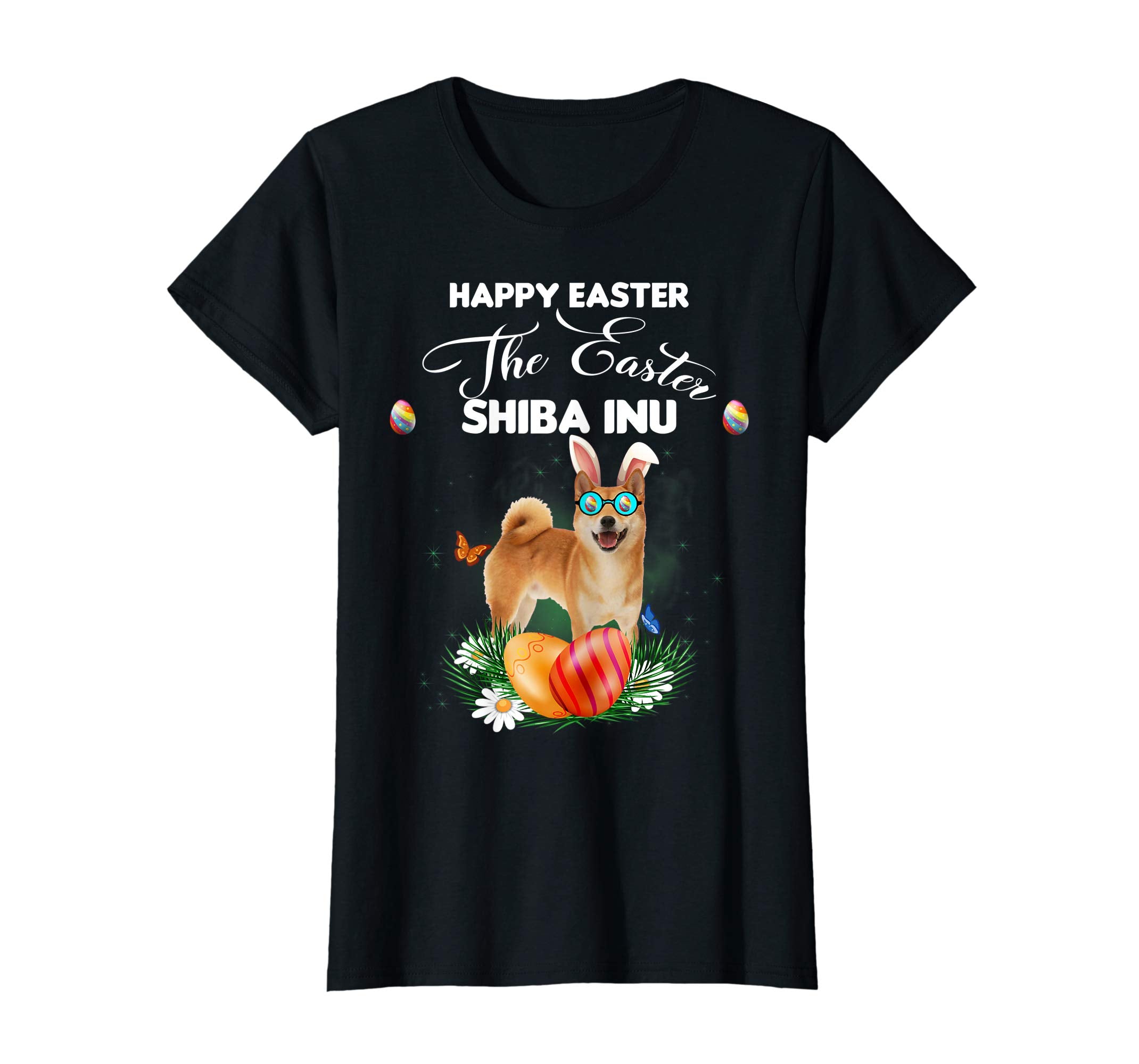 Shiba Inu Dog Sunglass Bunny Happy Easter Day Tshirt