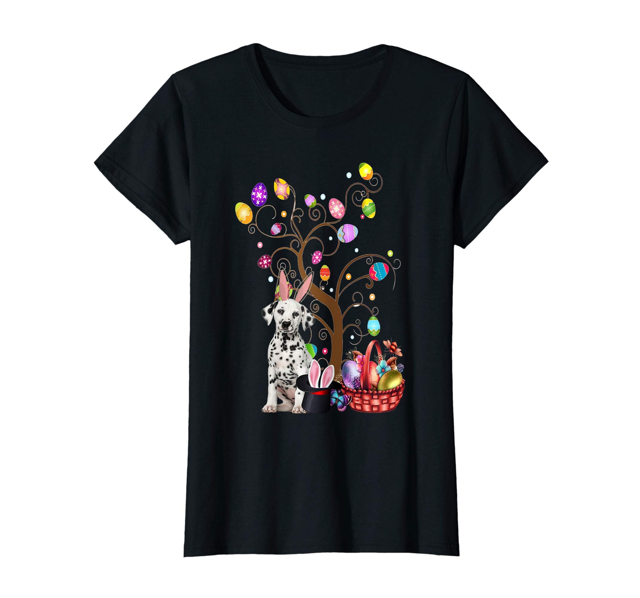 Bunny Dalmatian Easter Day Hunting Egg T-Shirt Dad Mom Gift