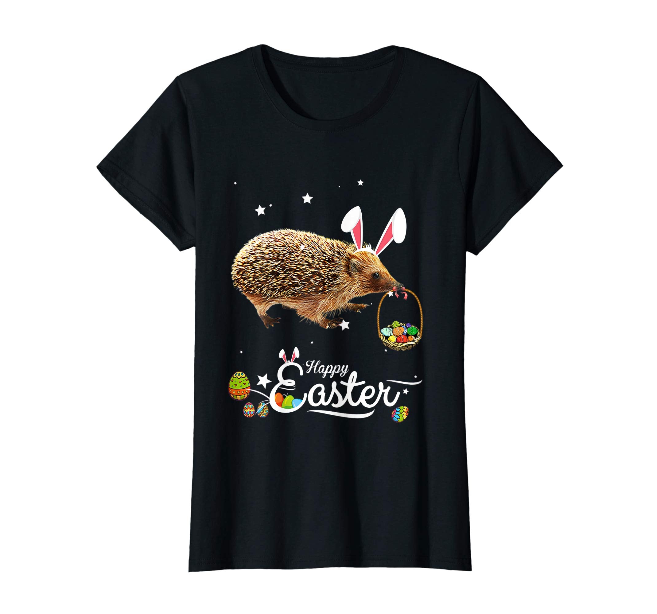 Cute Easter Hedgehog with Bunny Ears and Eggs T Shirt