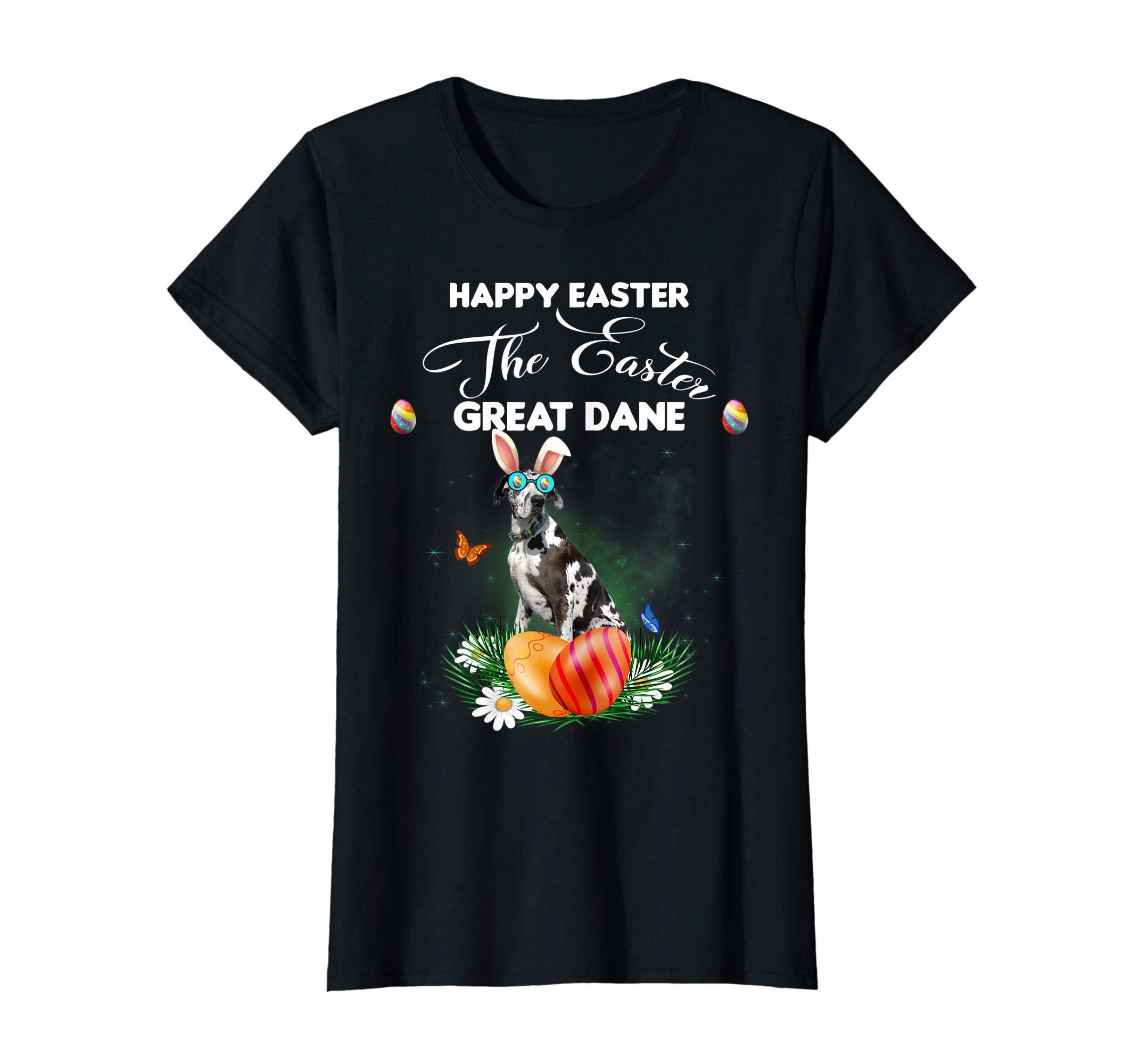 Great Dane Dog Sunglass Bunny Happy Easter Day Tshirt