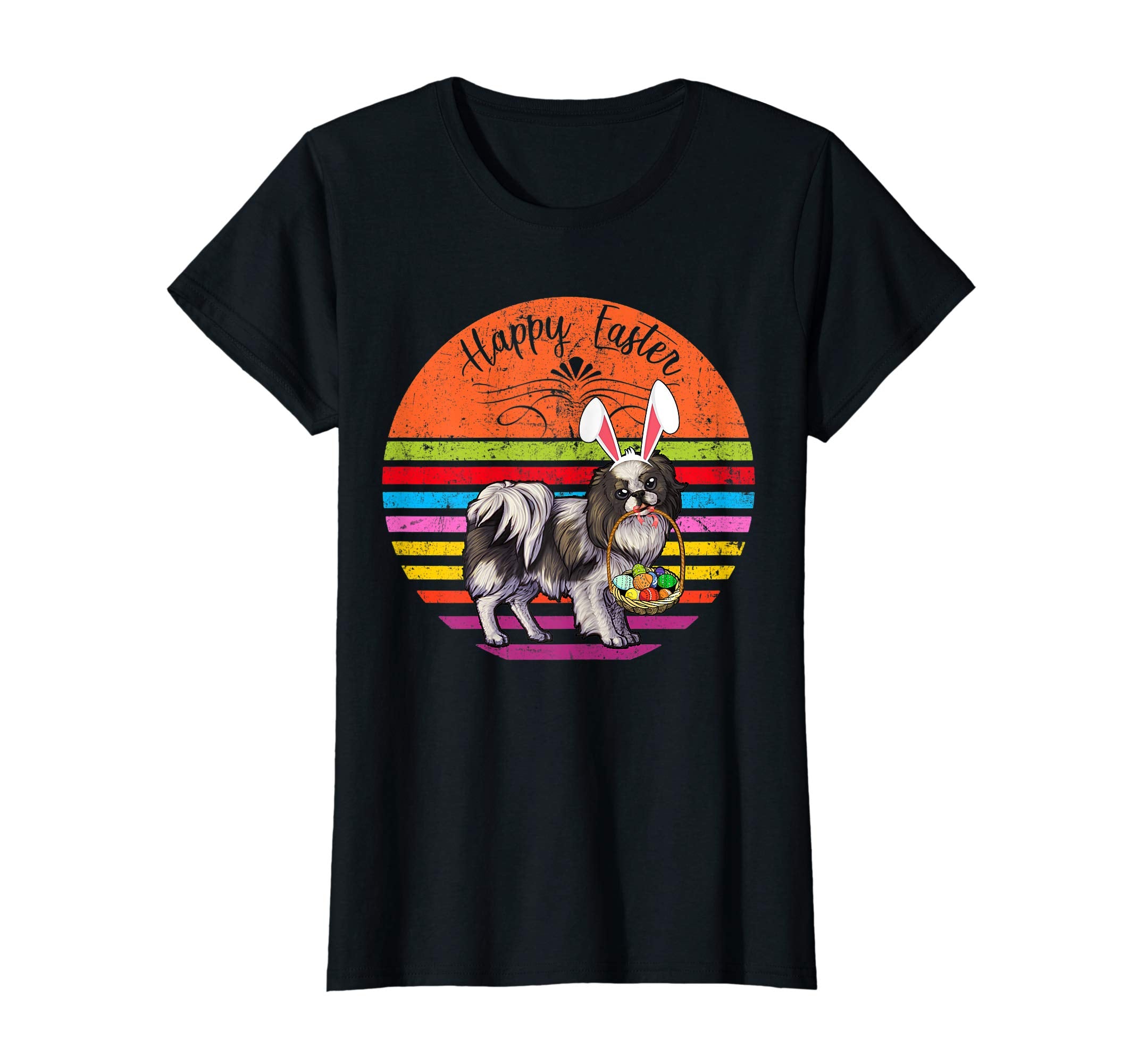 Vintage Japanese Chin Dog Easter Eggs Basket T Shirt