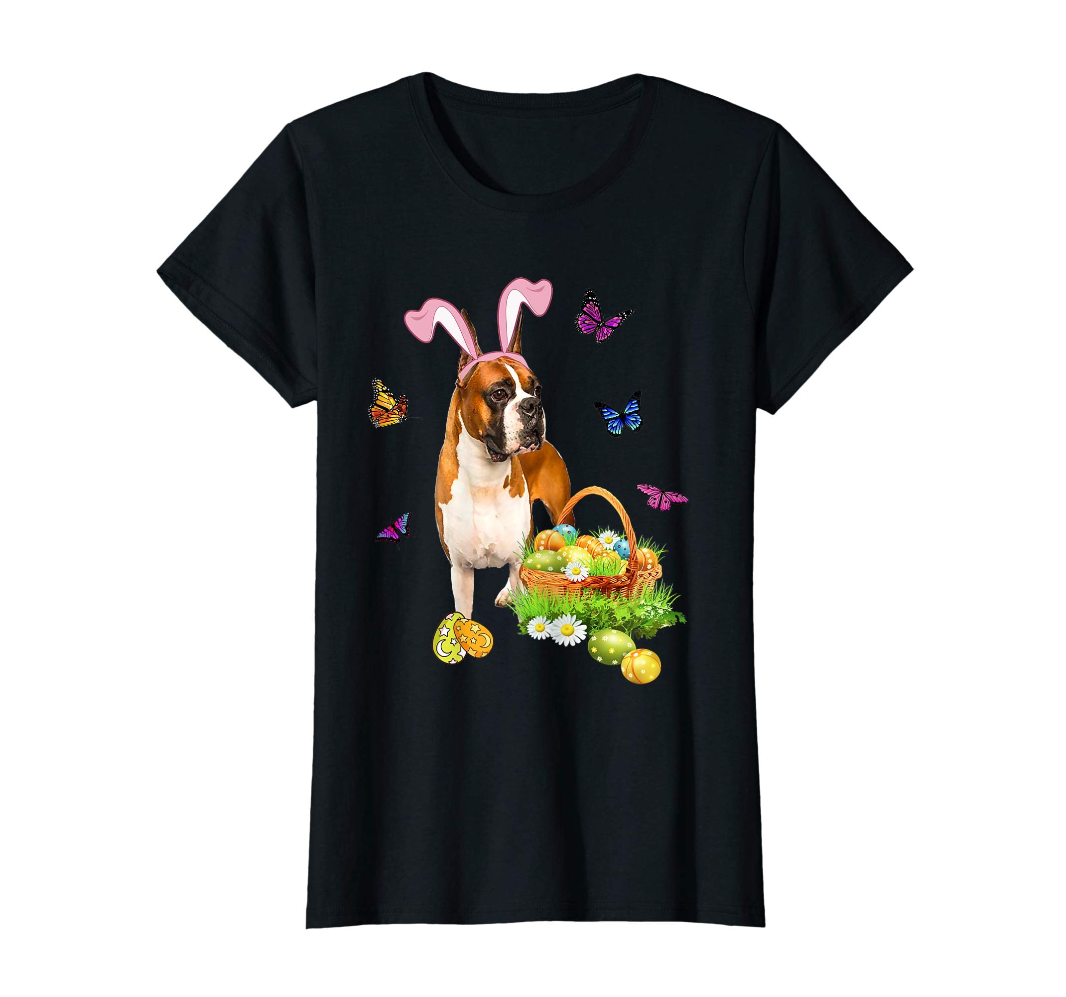 Boxer Bunny Hat Rabbit Easter Eggs T-Shirt