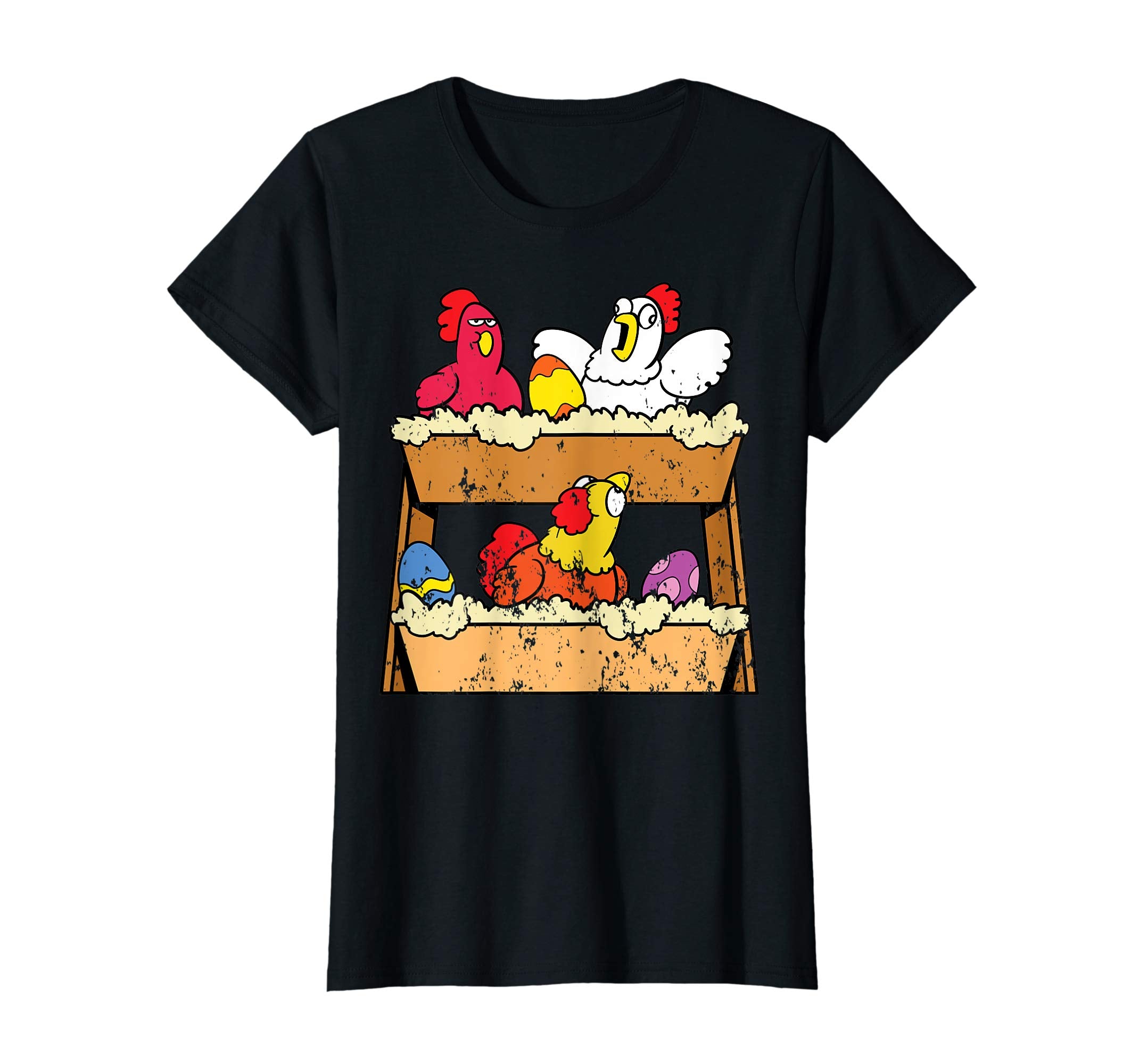 Retro Vintage Grunge Funny Easter Egg Chicken Nest T-Shirt
