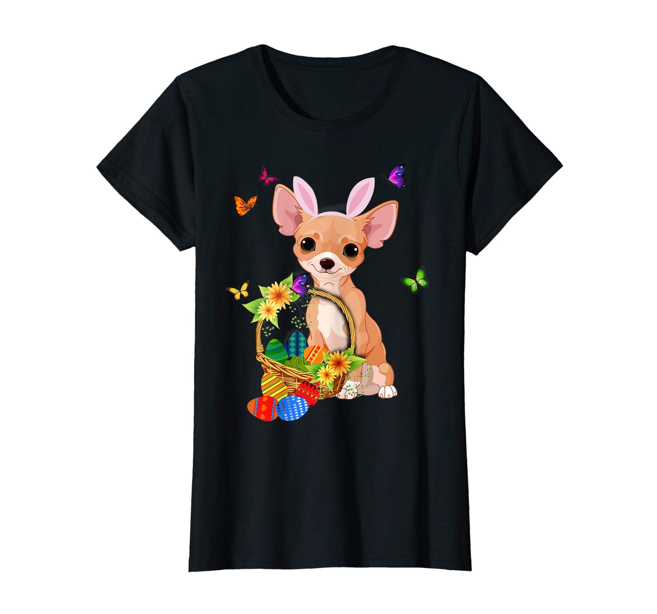 Chihuahua Bunny Hat Rabbit Easter Eggs Shirt