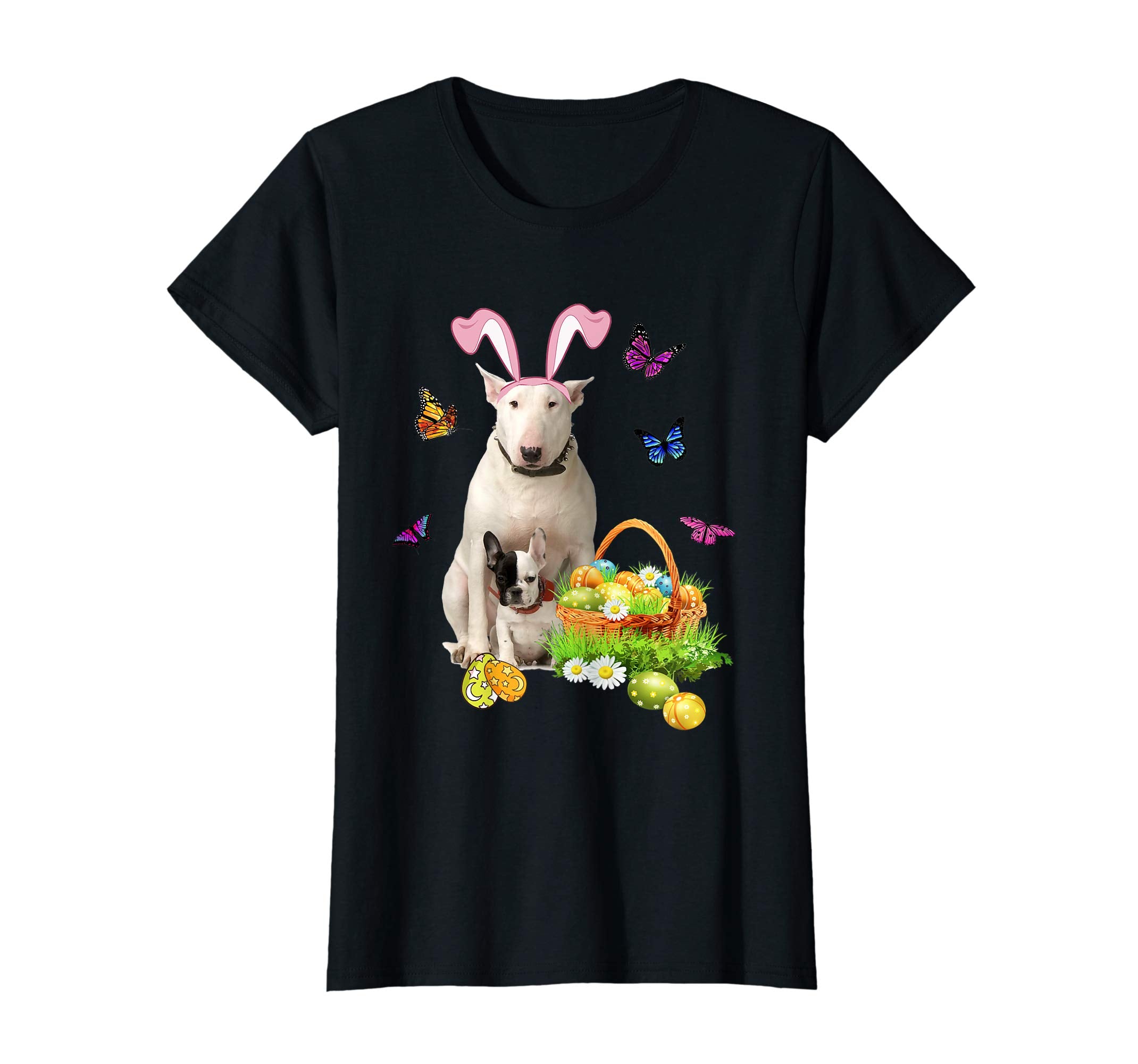 Bull Terrier Bunny Hat Rabbit Easter Eggs T-Shirt