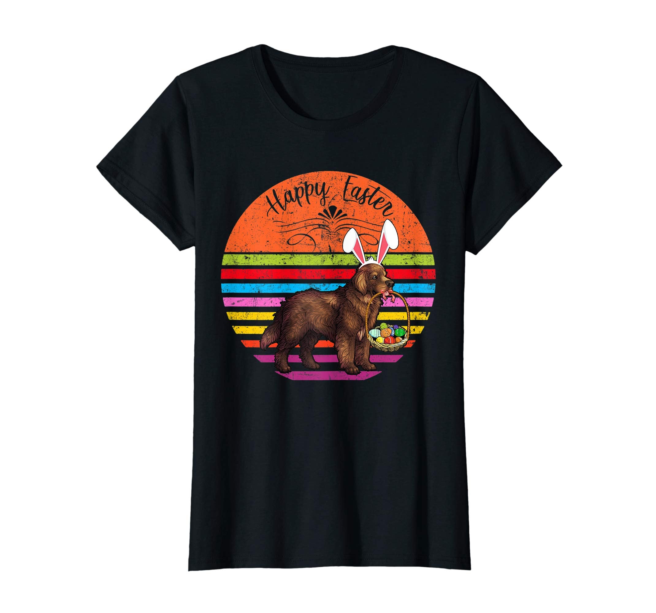 Vintage Newfoundland Dog Easter Eggs Basket T Shirt