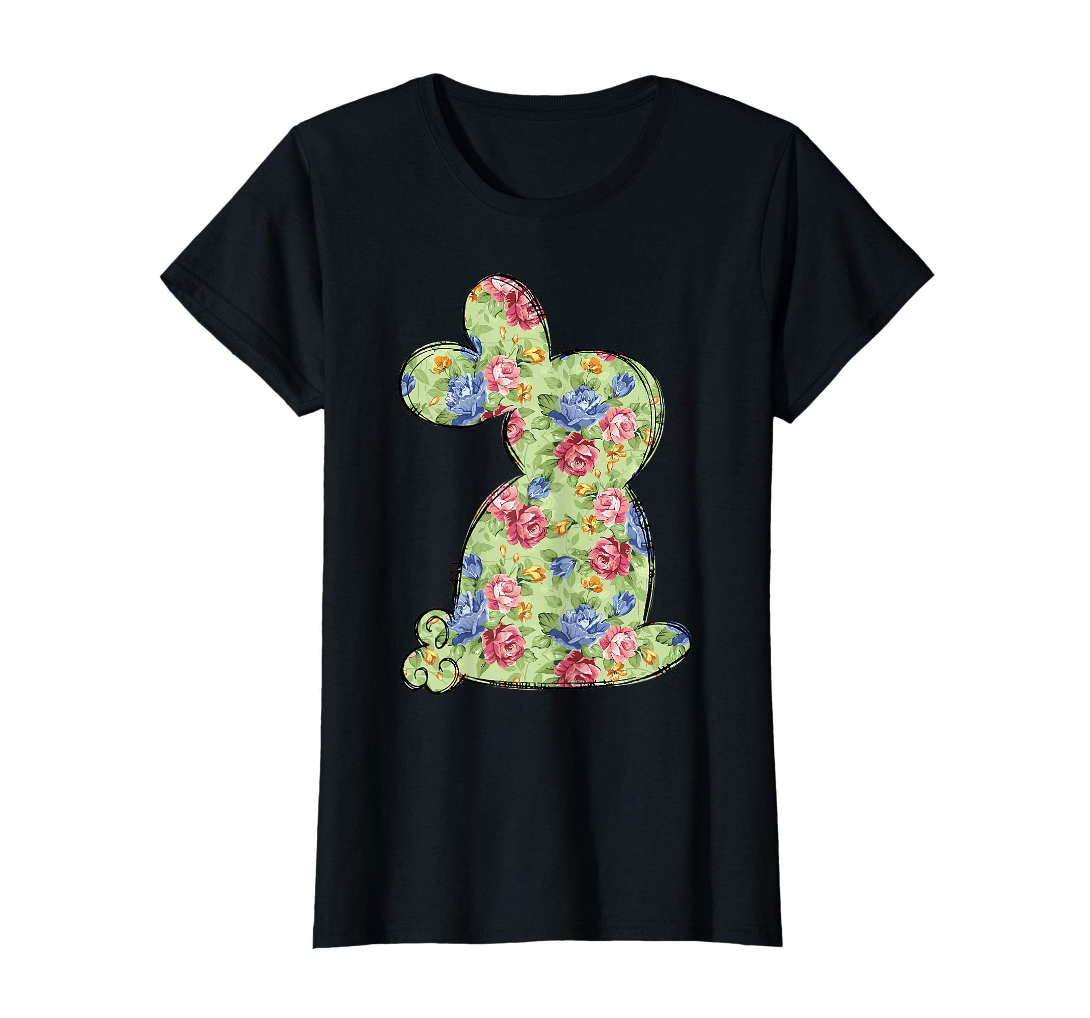 Easter Floral T Shirt Bunny Gift Rabbit T-shirt