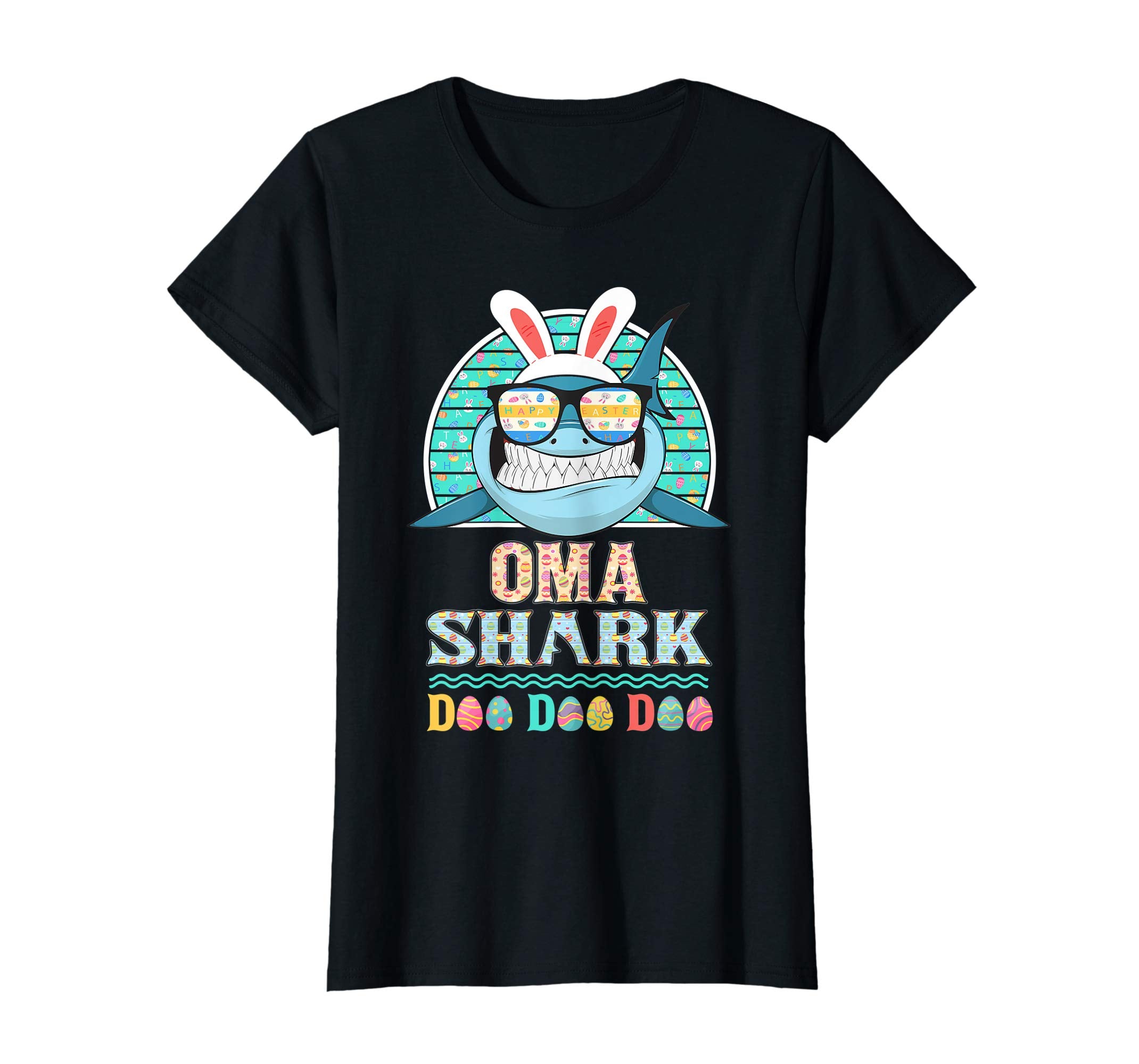 Funny Oma Shark Happy Easter Day Gift Family Shirt