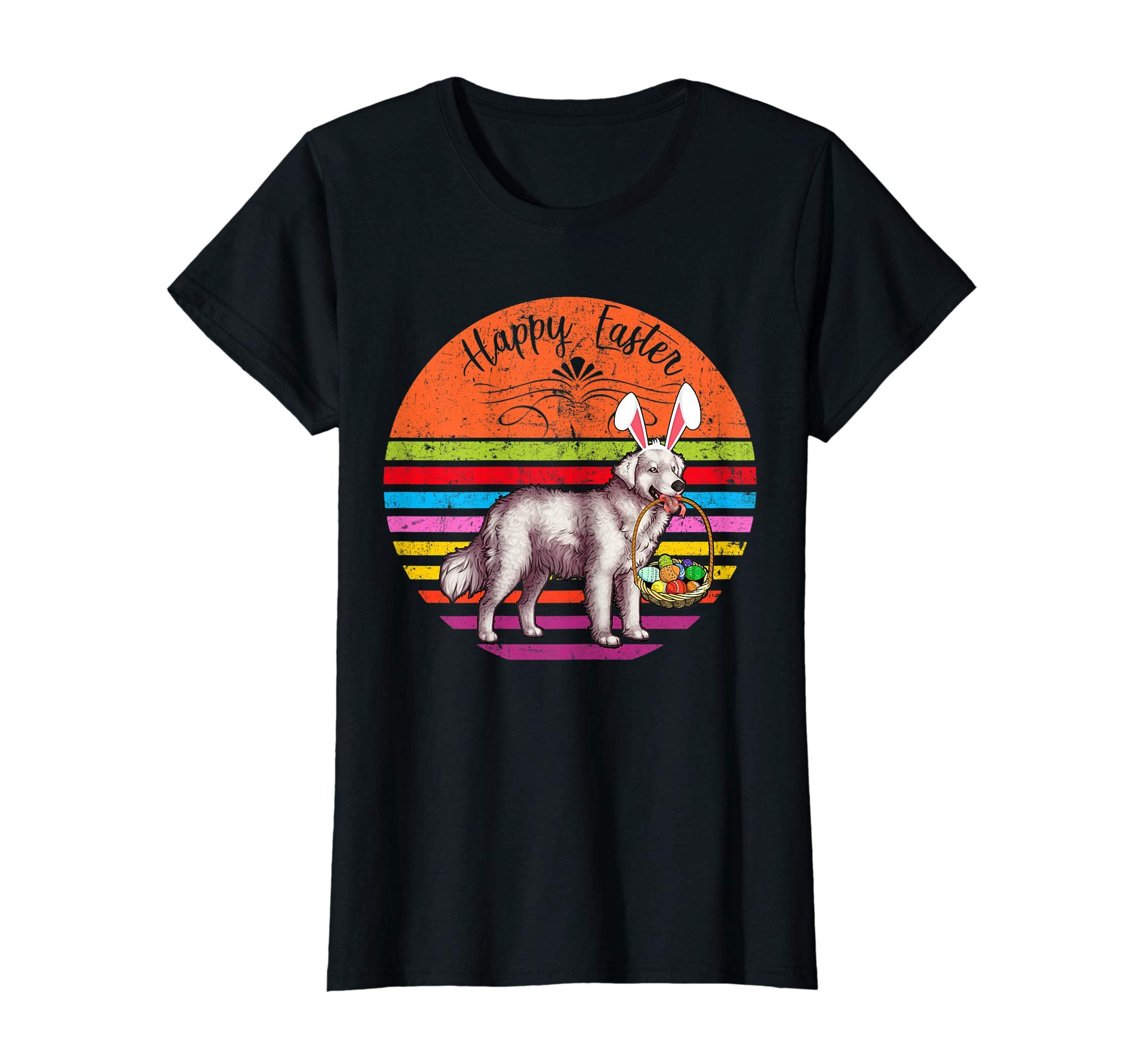 Vintage Kuvasz Dog Easter Eggs Basket T Shirt