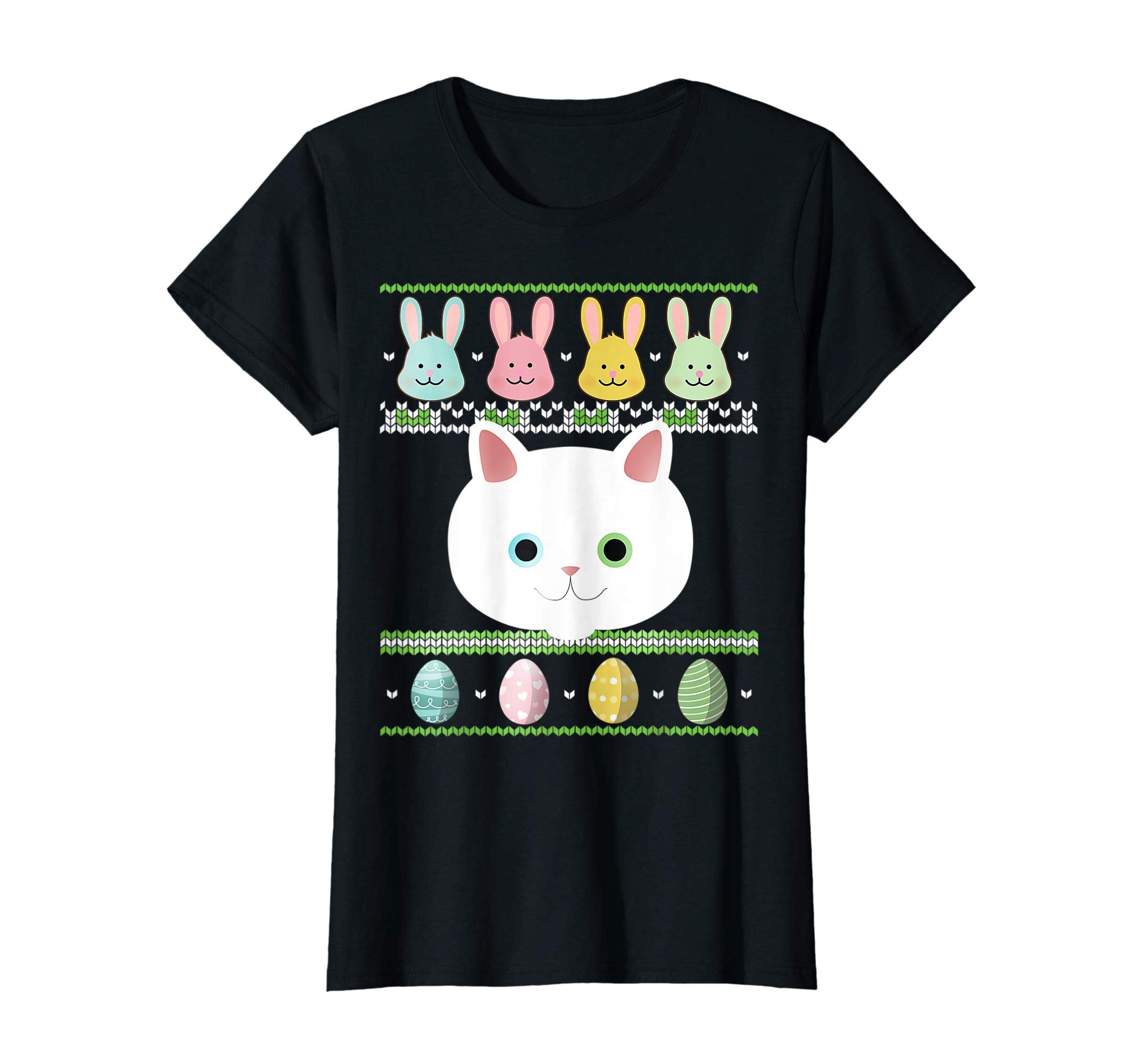 Lovely Cat Bunnies Easter Egg Ugly Sweater Happy Day Shirt