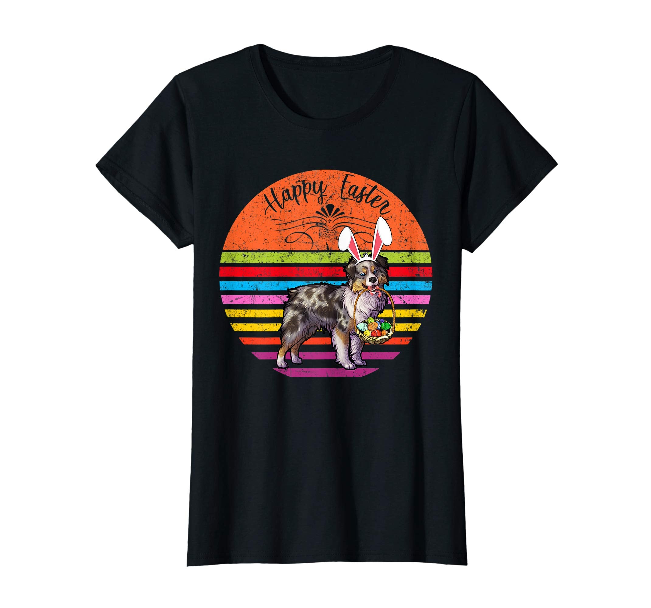 Vintage Miniature Australian Shepherd Dog Easter Eggs Shirt