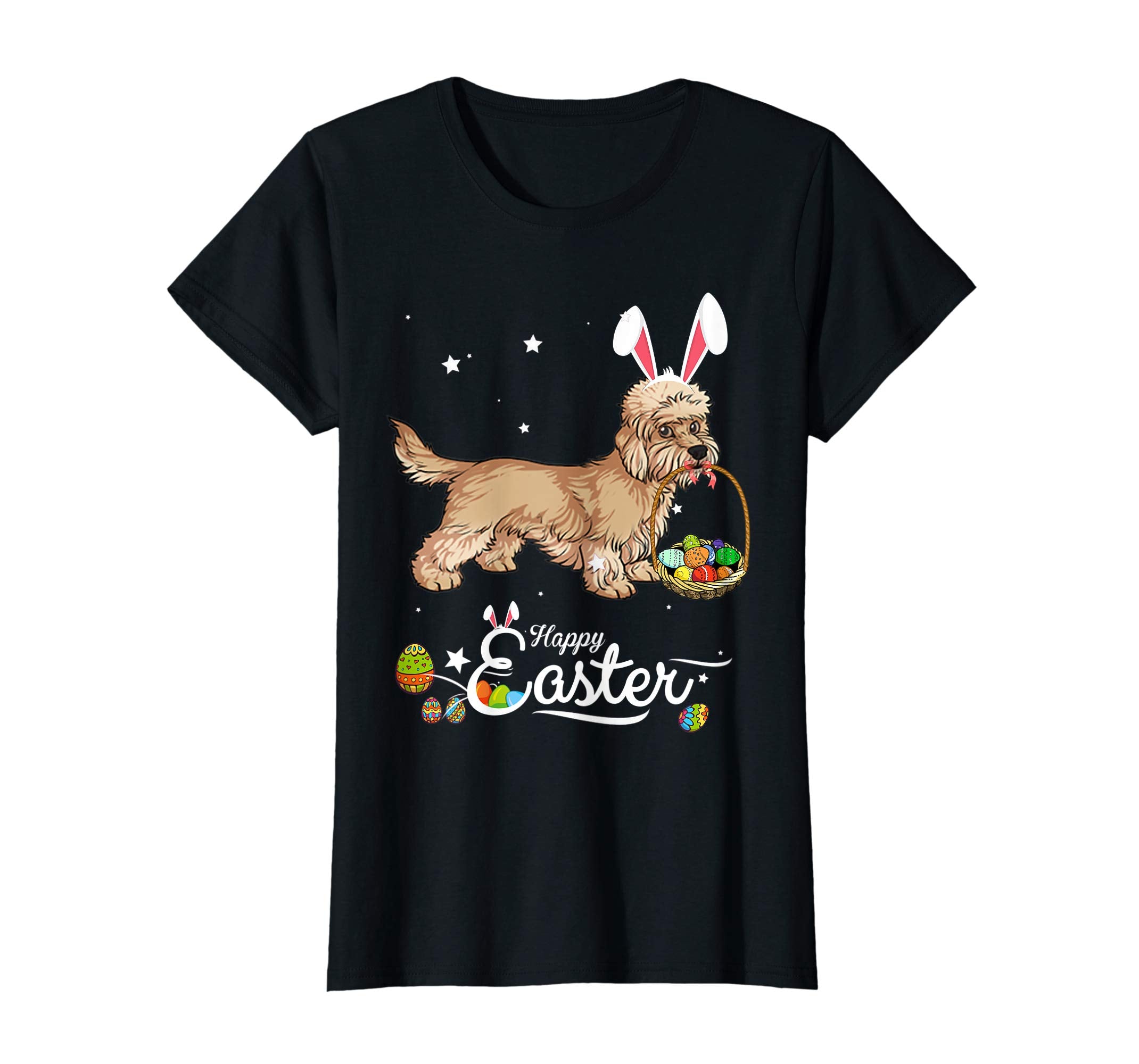 Dandi Dinmont Dog With Bunny Hat Easter Costume T Shirt