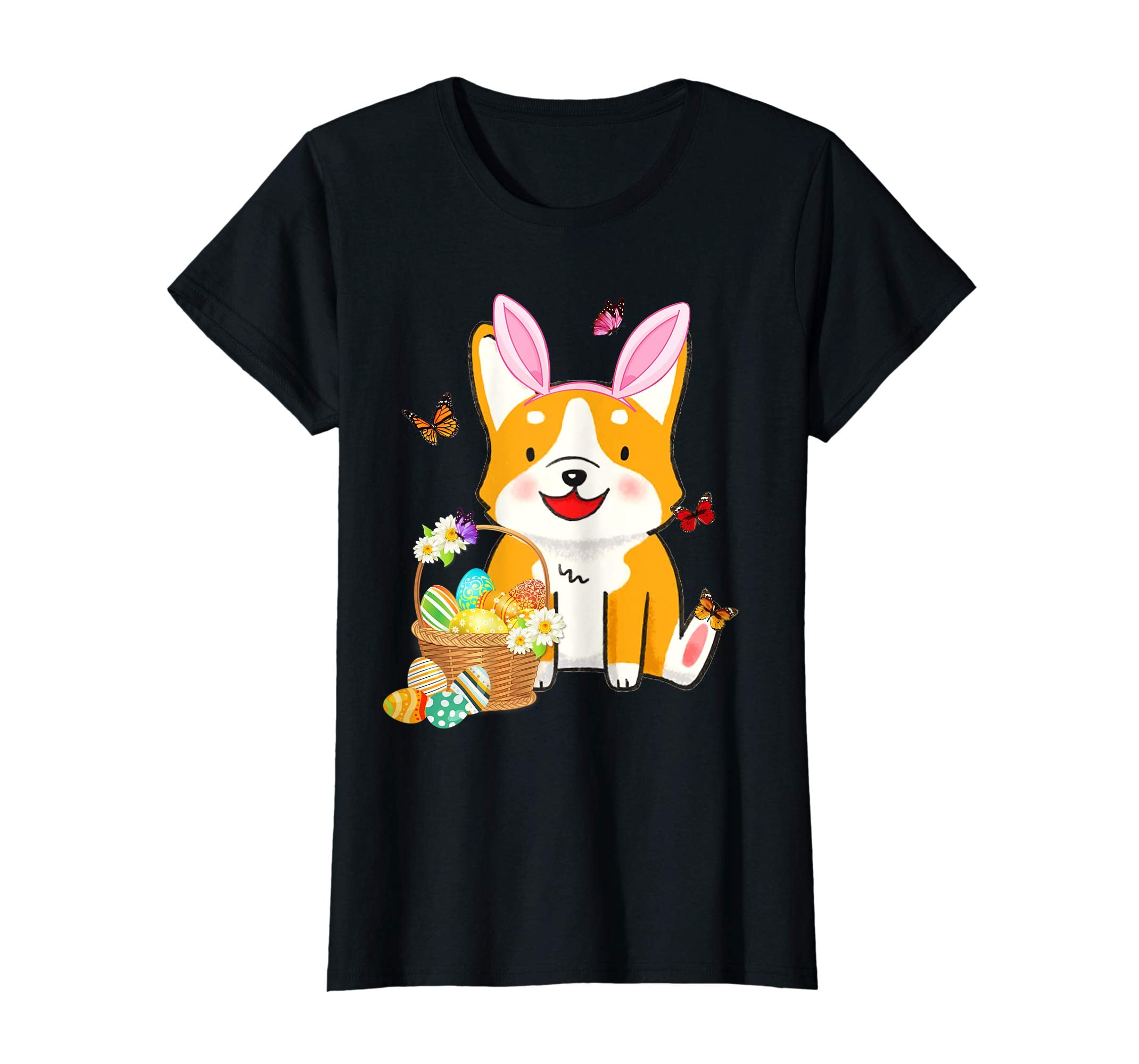 Corgi Bunny Hat Rabbit Easter Eggs Shirt Happy Ea