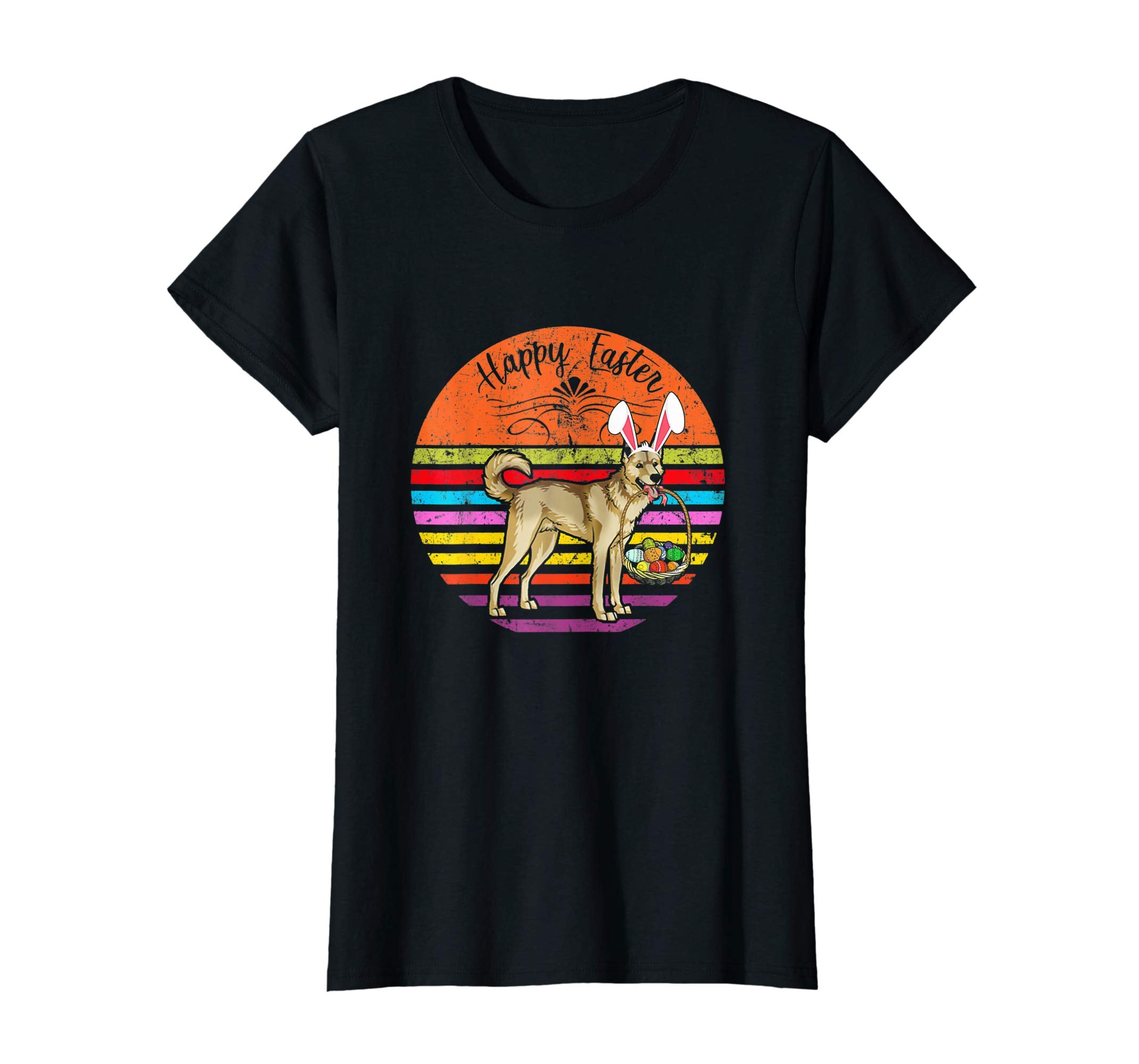 Cute Canaan Dog With Bunny Hat Happy Easter Eggs T Shirt