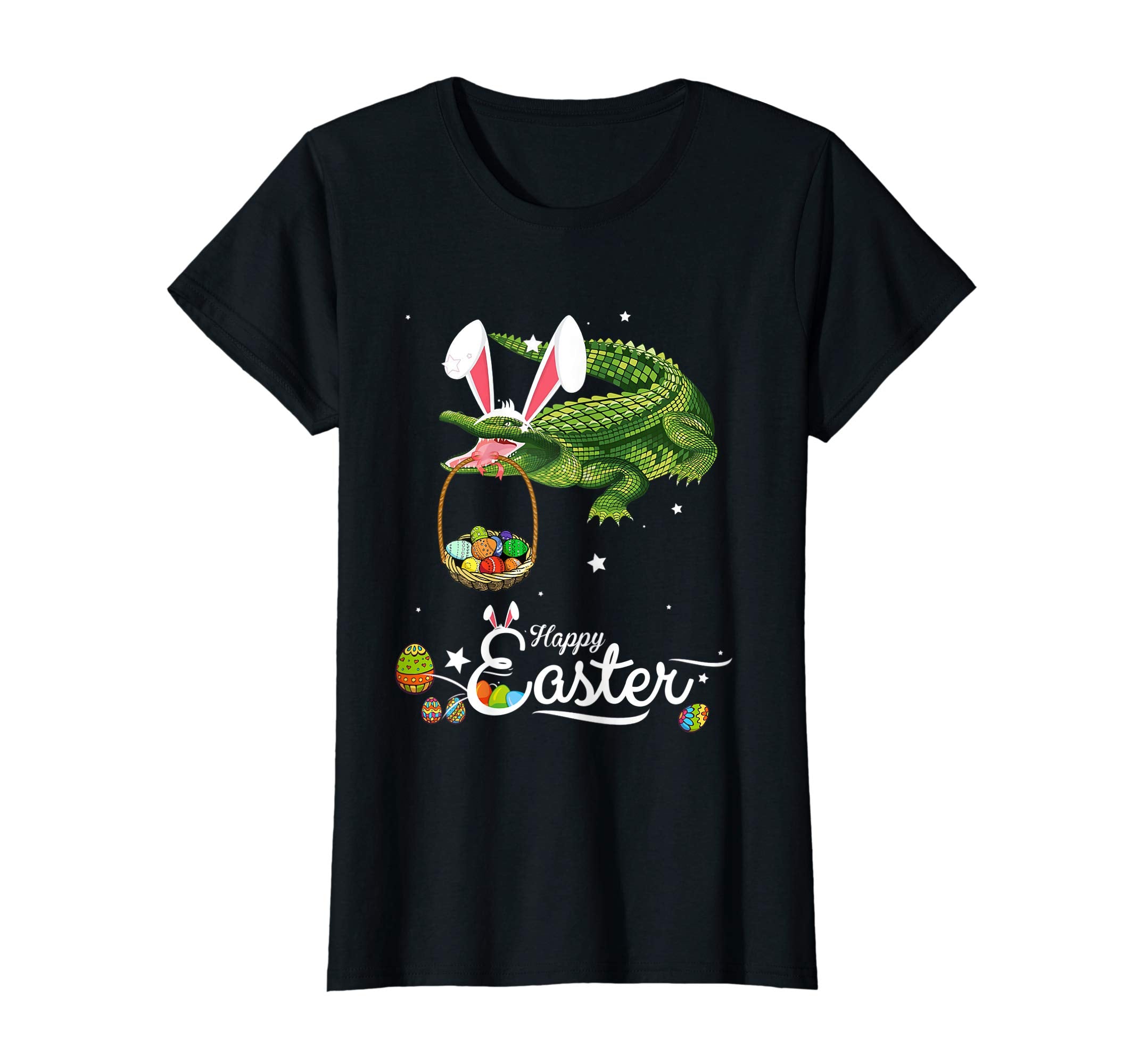 Cute Easter Crocodile with Bunny Ears and Eggs T Shirt
