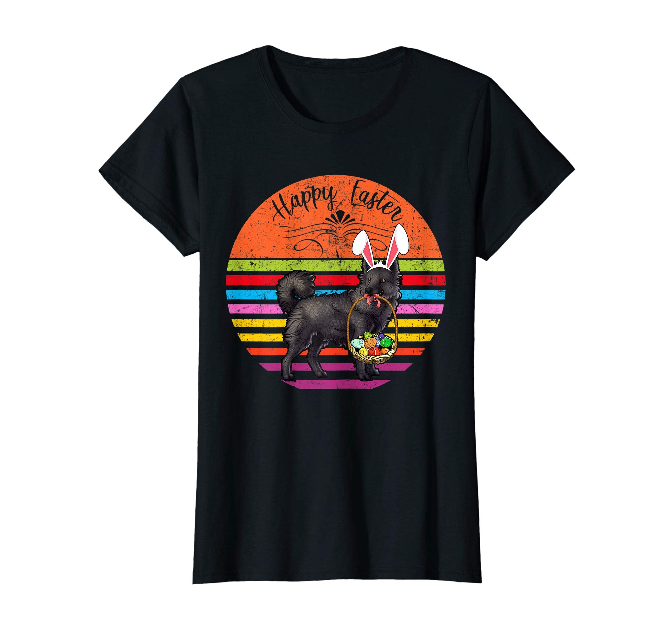 Vintage Mudi Dog Easter Eggs Basket T Shirt