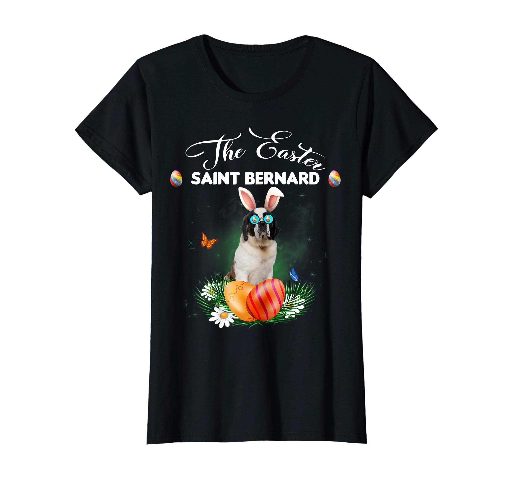 Saint Bernard Bunny Easter Day Dog Gifts T-Shirt